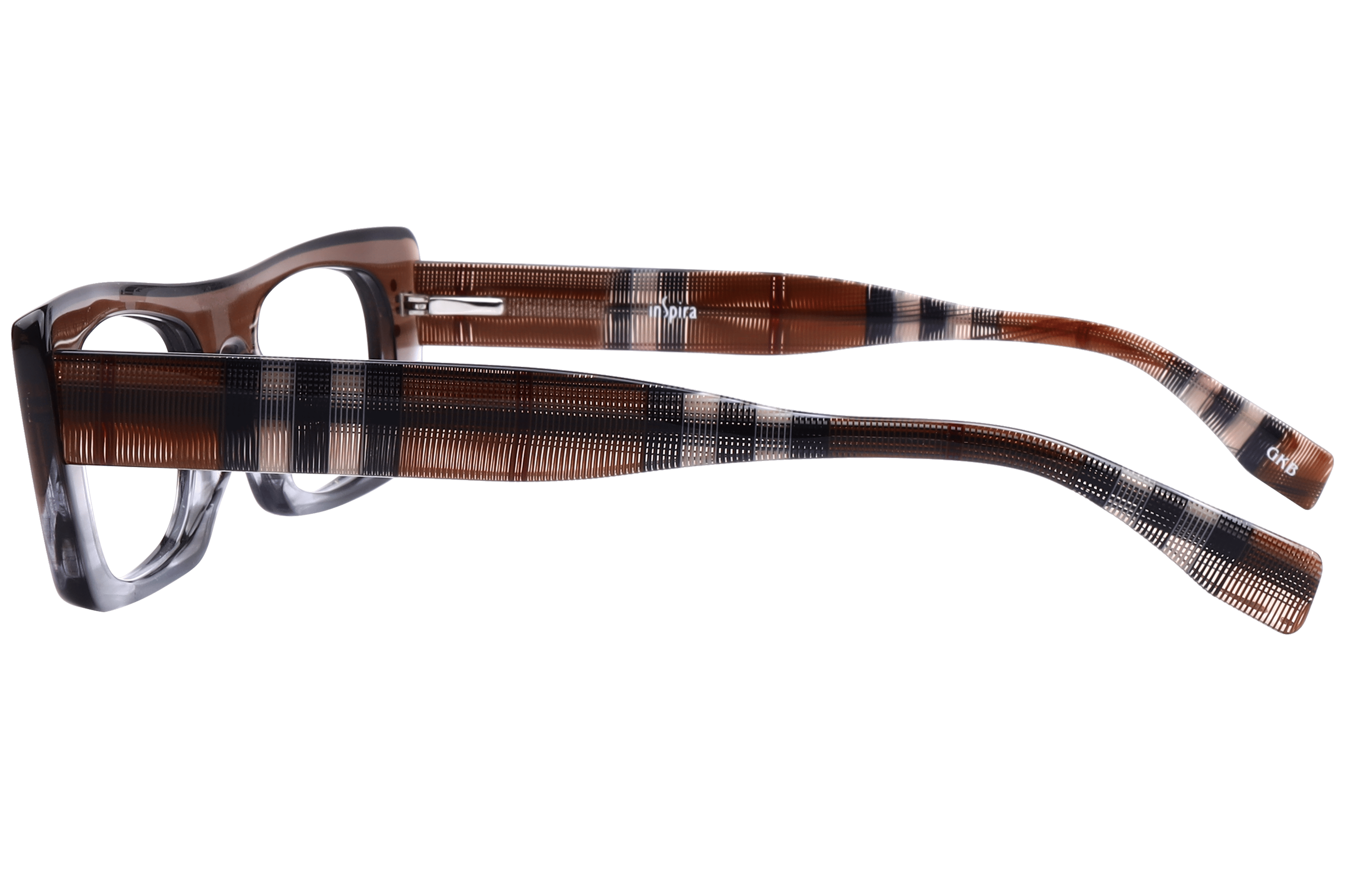 Inspira F2040 Frame Transparent Brown Female Full Shell Frame — Transparent Brown frame — view 3