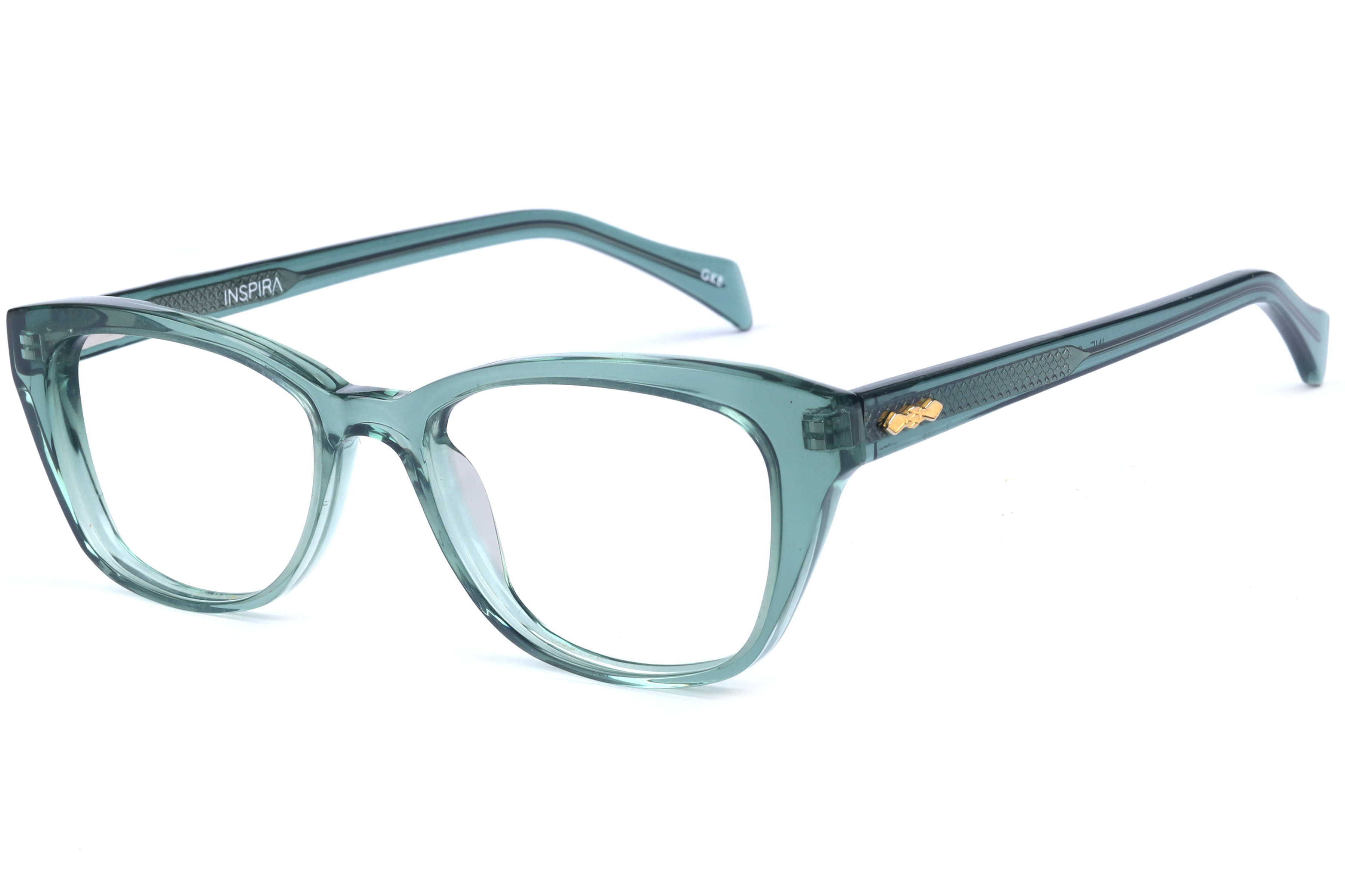 Inspira F2111 Frame Transparent Green Female Full Shell Frame — Transparent Green frame — view 1