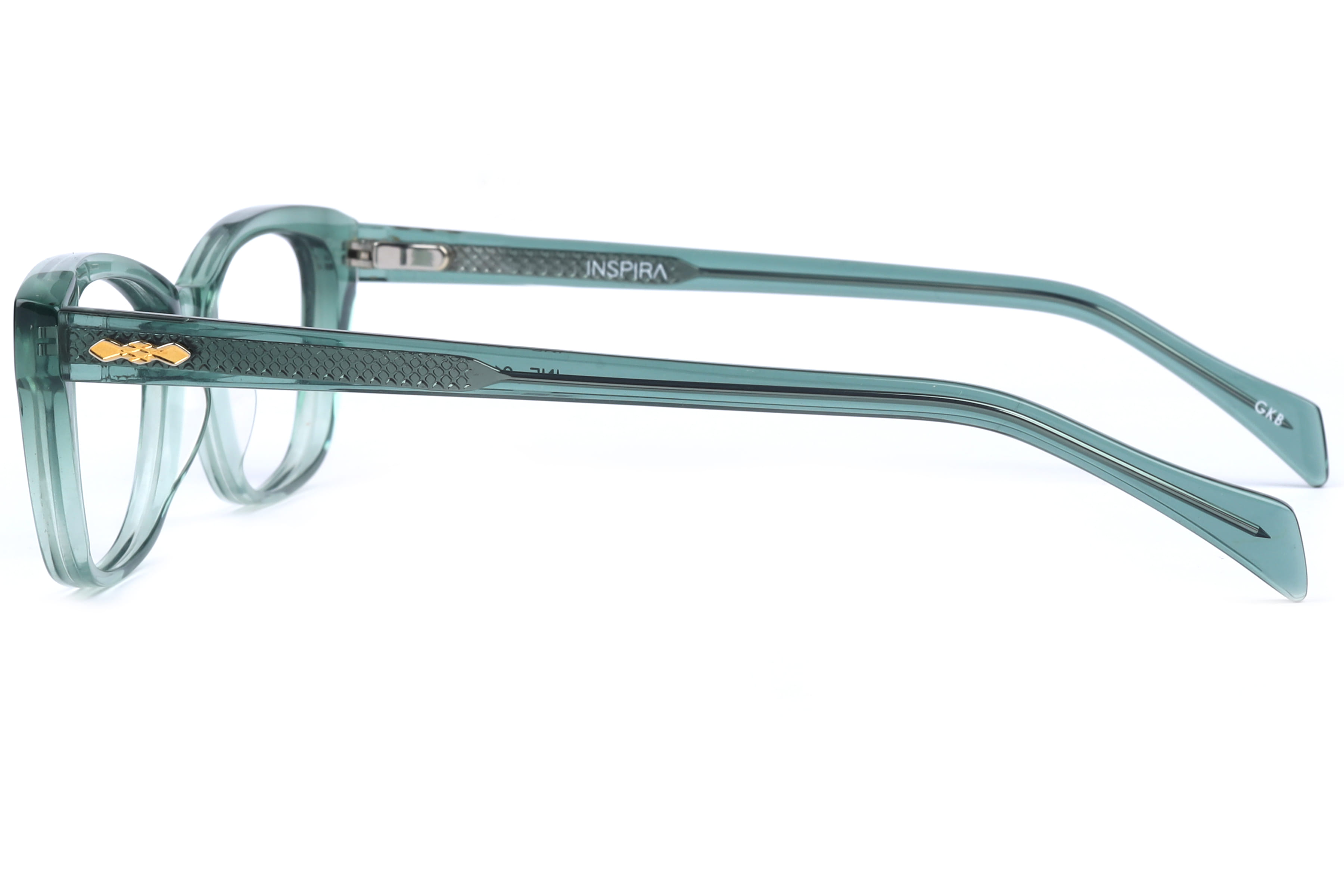 Inspira F2111 Frame Transparent Green Female Full Shell Frame — Transparent Green frame — view 3
