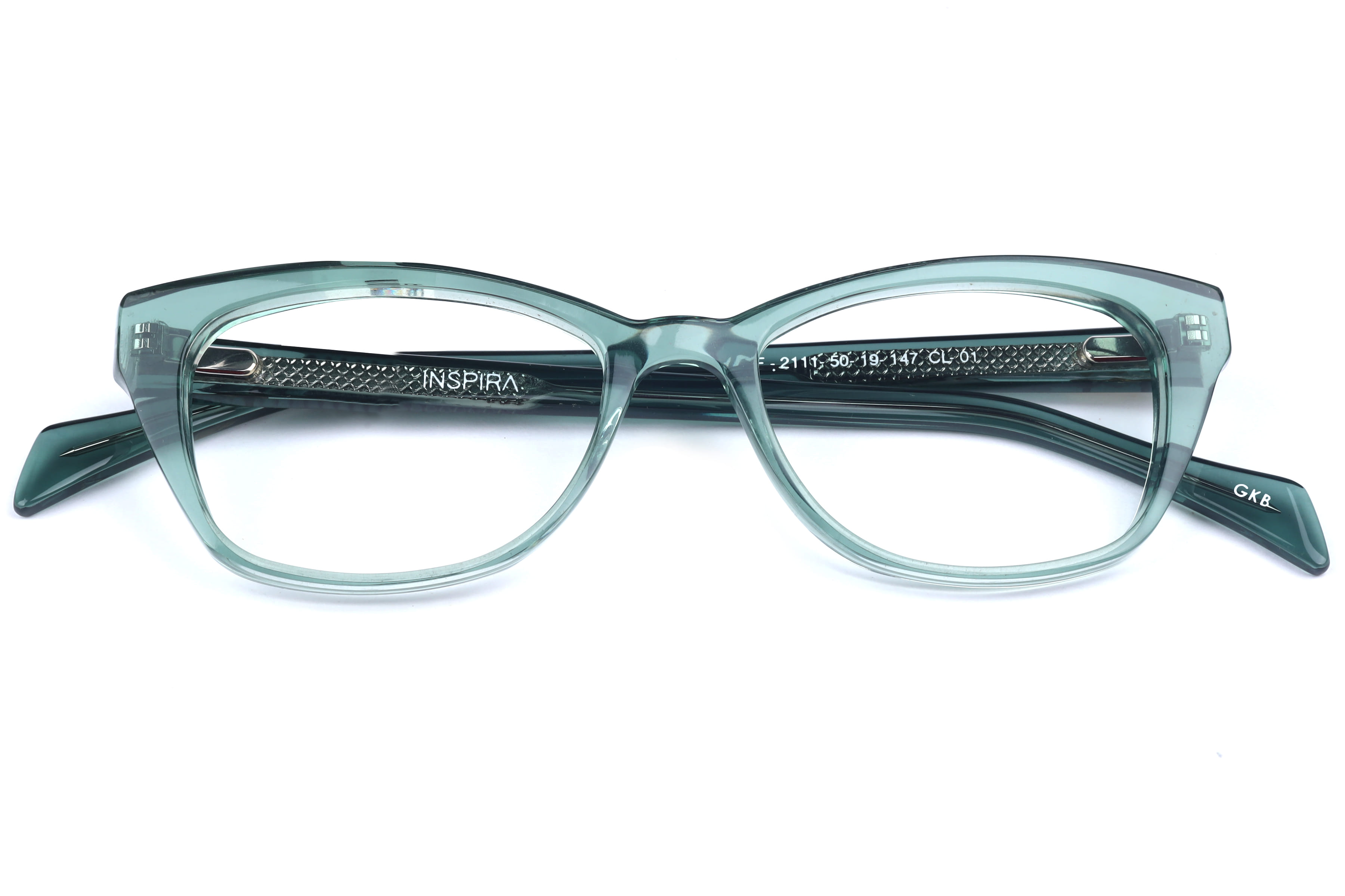 Inspira F2111 Frame Transparent Green Female Full Shell Frame — Transparent Green frame — view 4