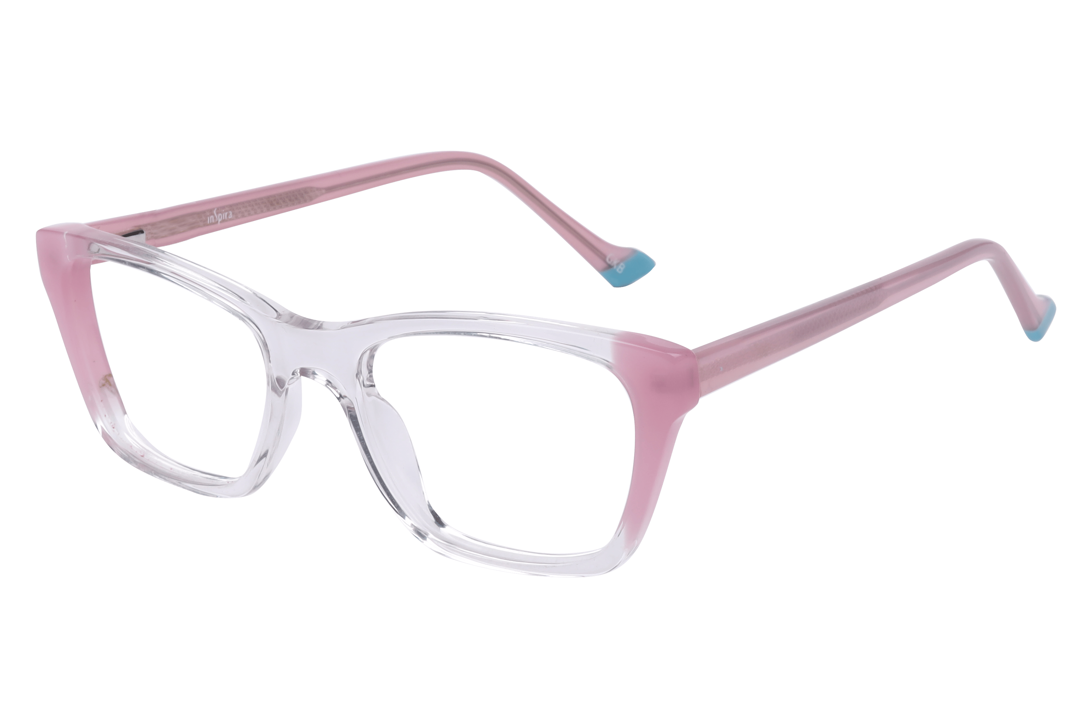 Inspira F2134 Frame Transparent Pink Female Full Shell — Transparent Pink frame