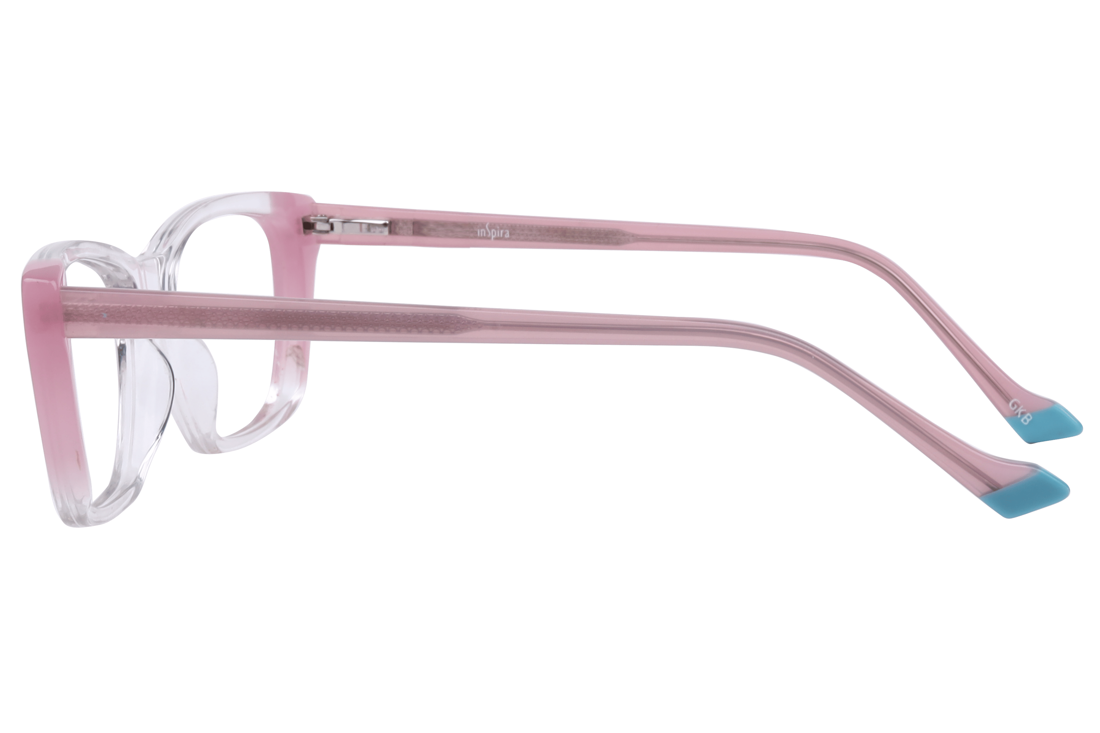 Inspira F2134 Frame Transparent Pink Female Full Shell Frame — Transparent Pink frame — view 3