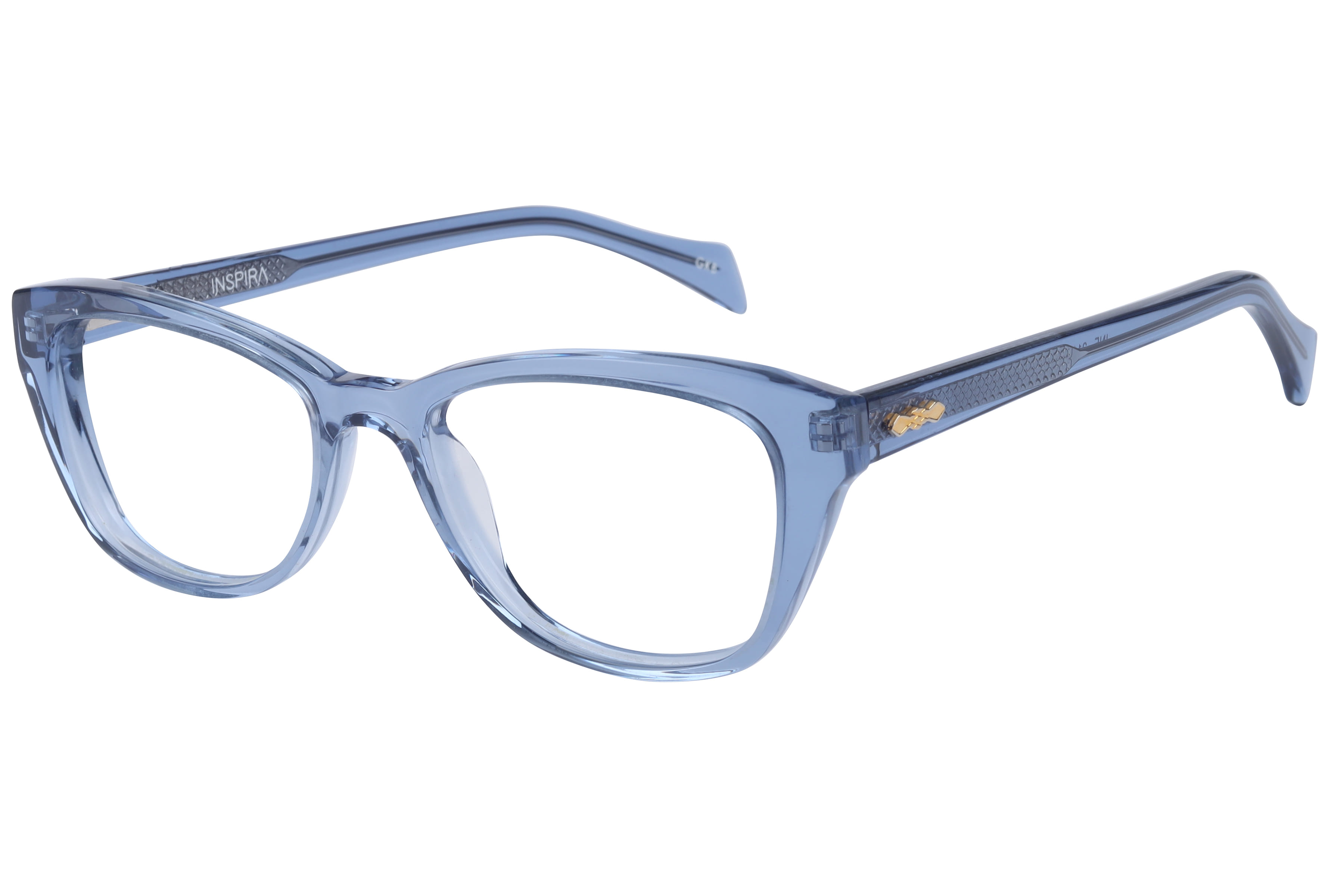 Inspira F2111 Frame Transparent Blue Female Full Shell Frame — Transparent Blue frame — view 1