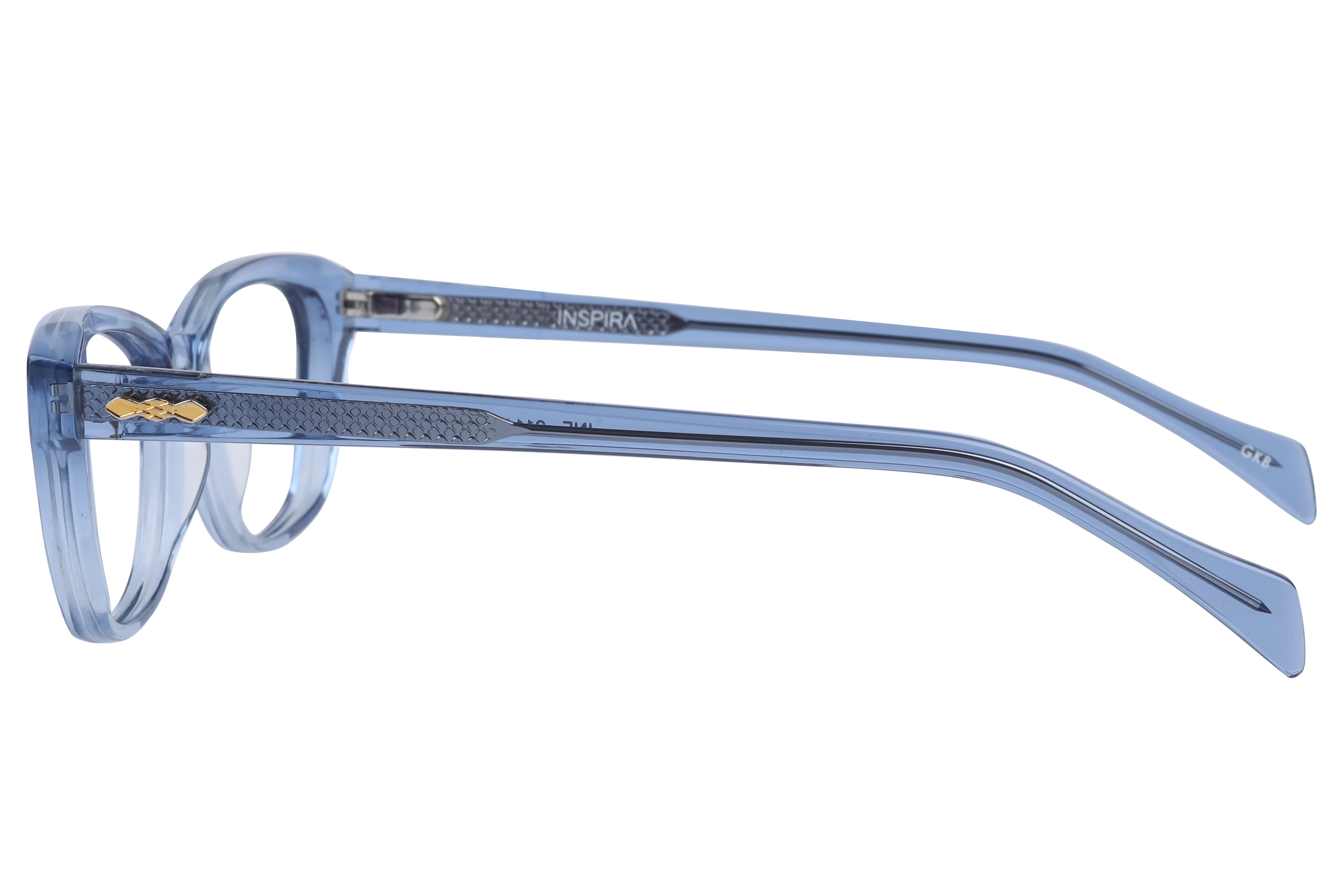 Inspira F2111 Frame Transparent Blue Female Full Shell Frame — Transparent Blue frame — view 3