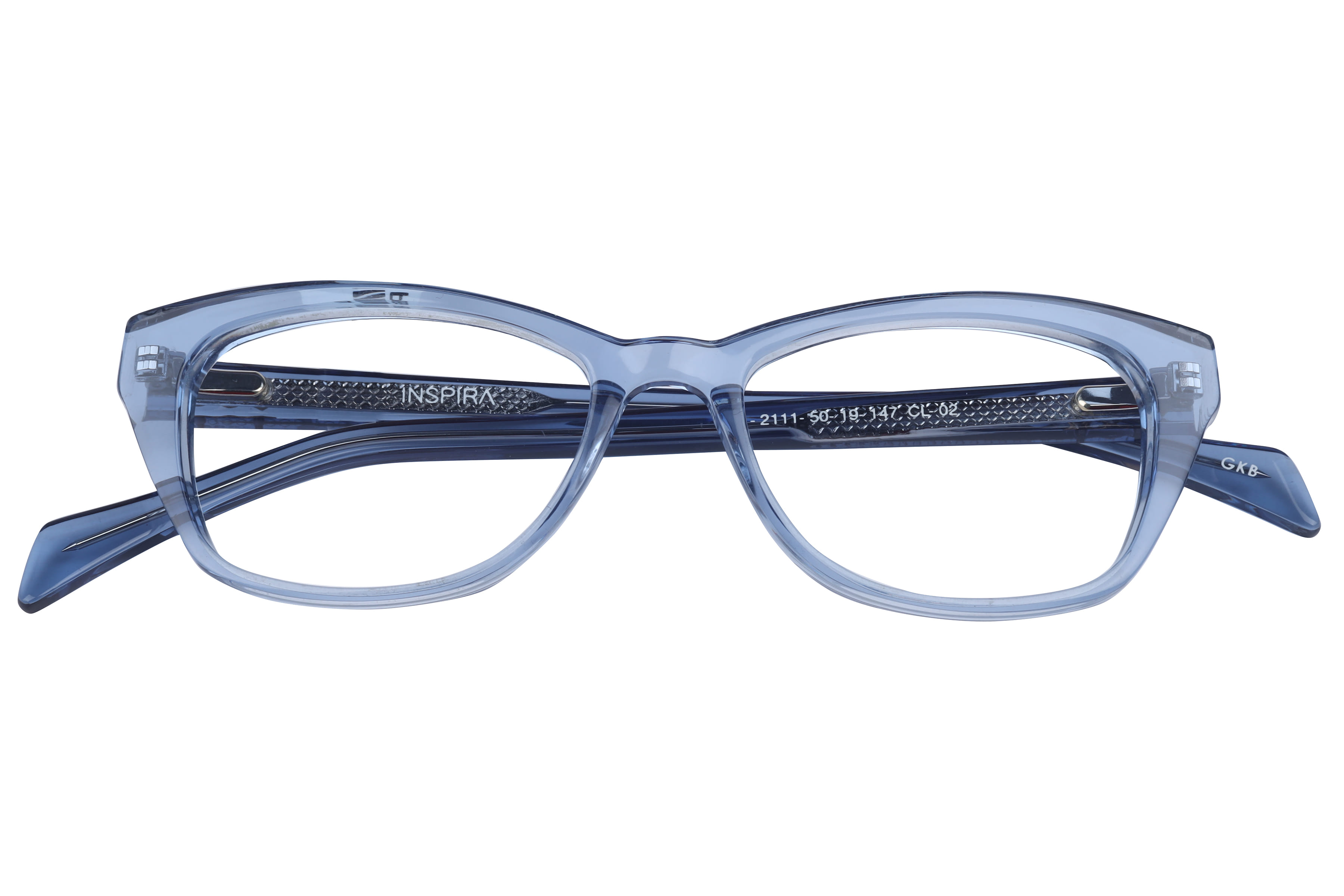 Inspira F2111 Frame Transparent Blue Female Full Shell Frame — Transparent Blue frame — view 4