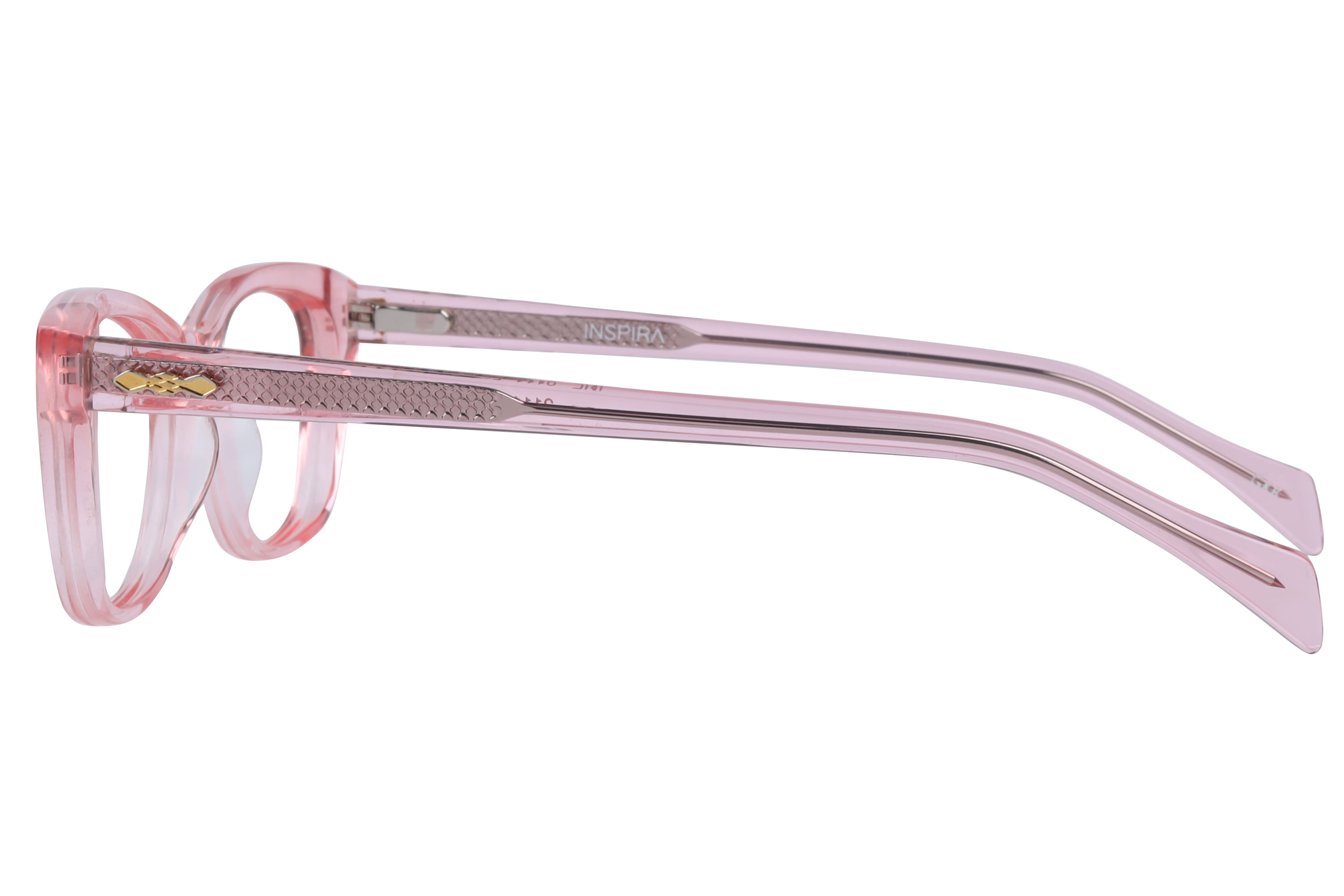 Inspira F2111 Frame Transparent Pink Female Full Shell Frame — Transparent Pink frame — view 2