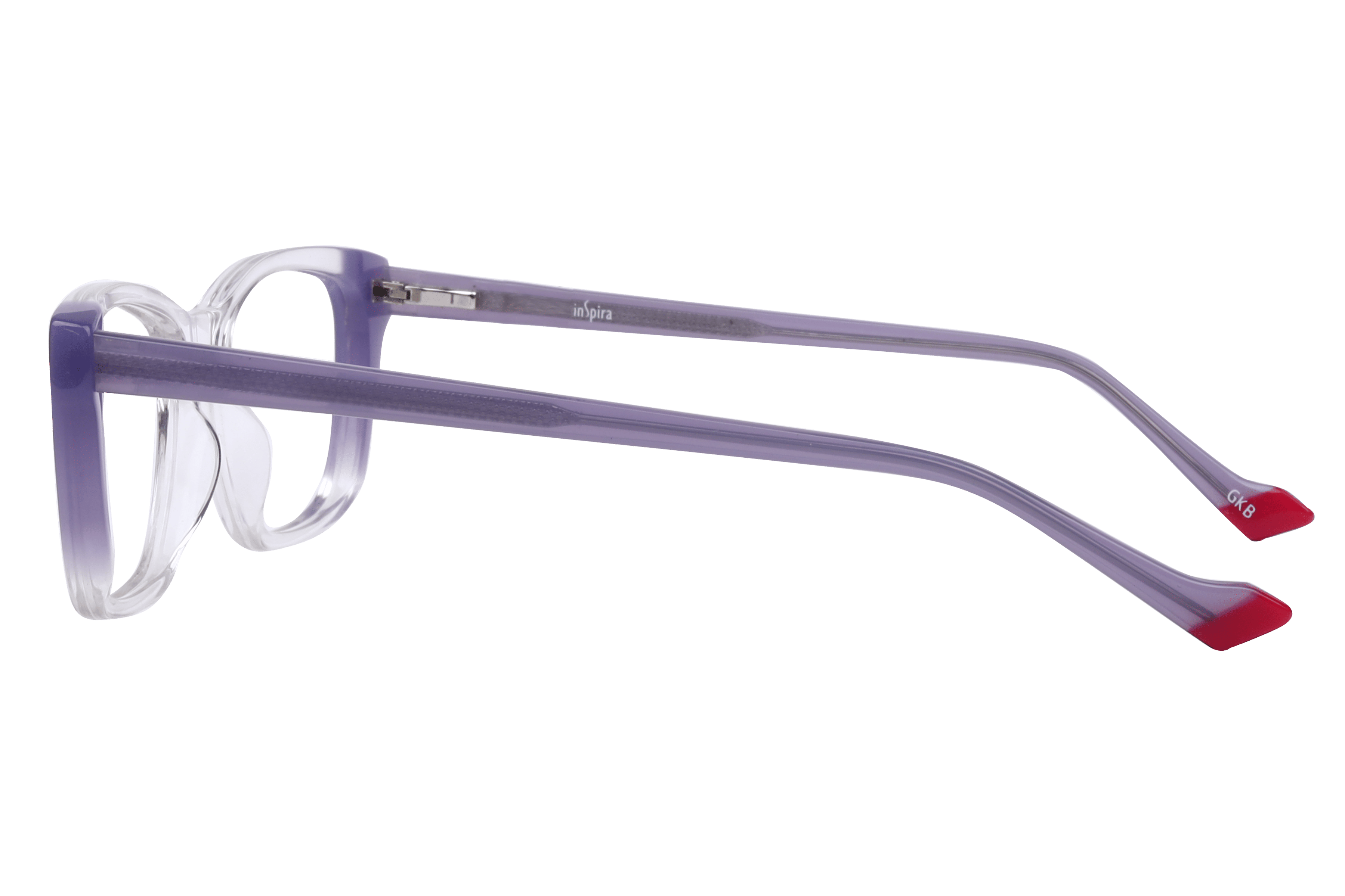 Inspira F2134 Frame Transparent Violet Female Full Shell Frame — Transparent Violet frame — view 3