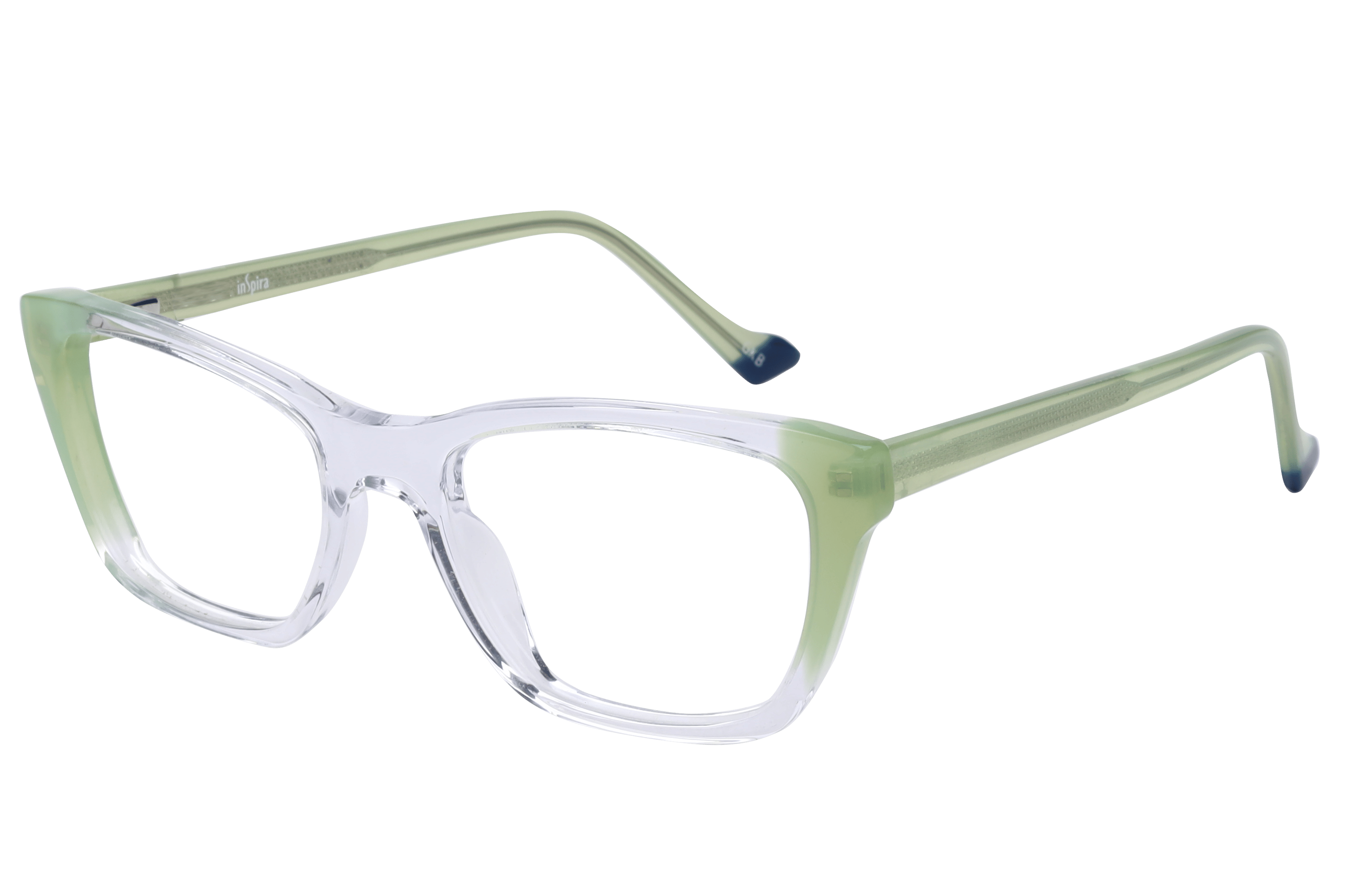 Inspira F2134 Frame Transparent Green Female Full Shell — Transparent Green frame
