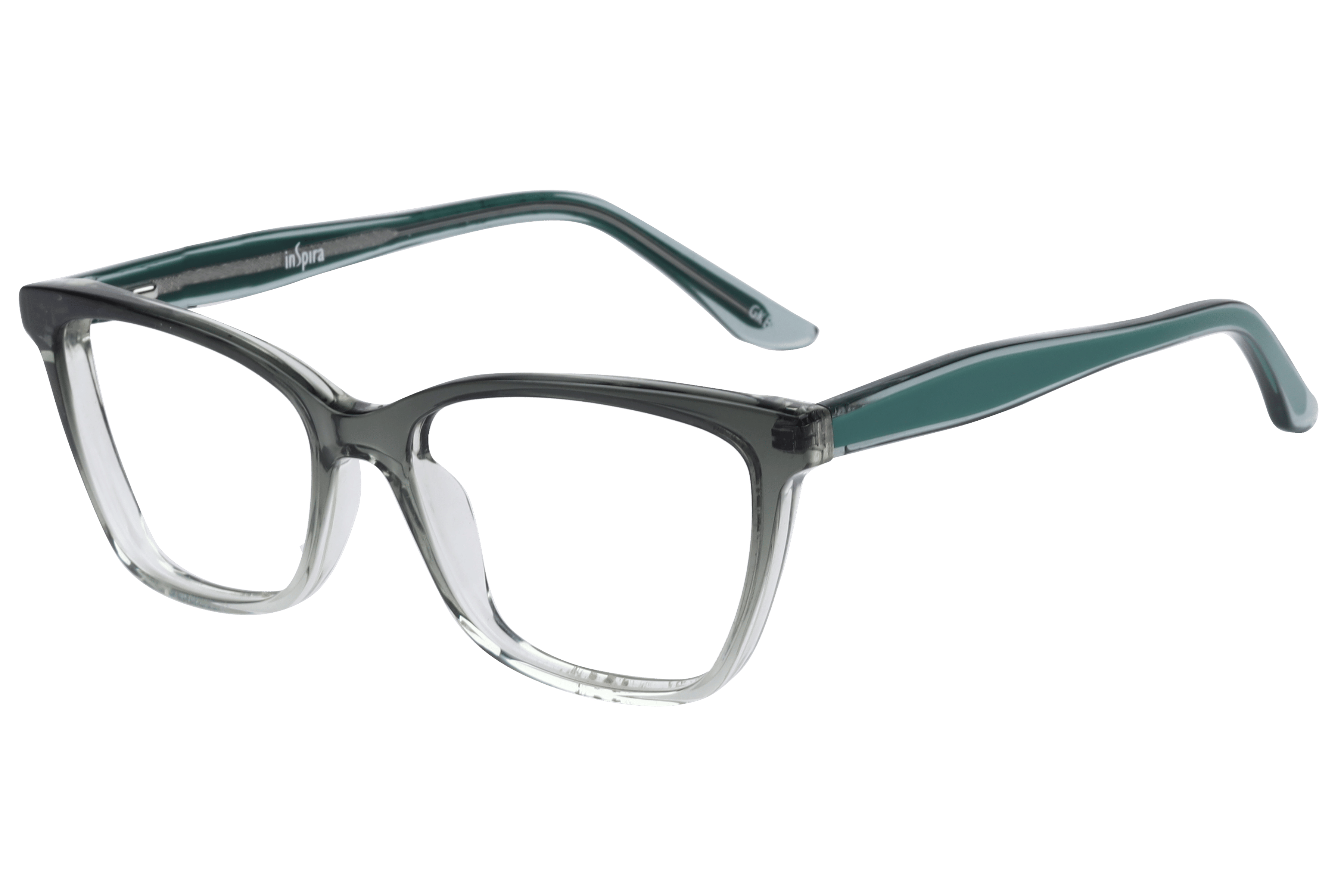 Inspira F2141 Frame Transparent Green Female Full Shell — Transparent Green frame