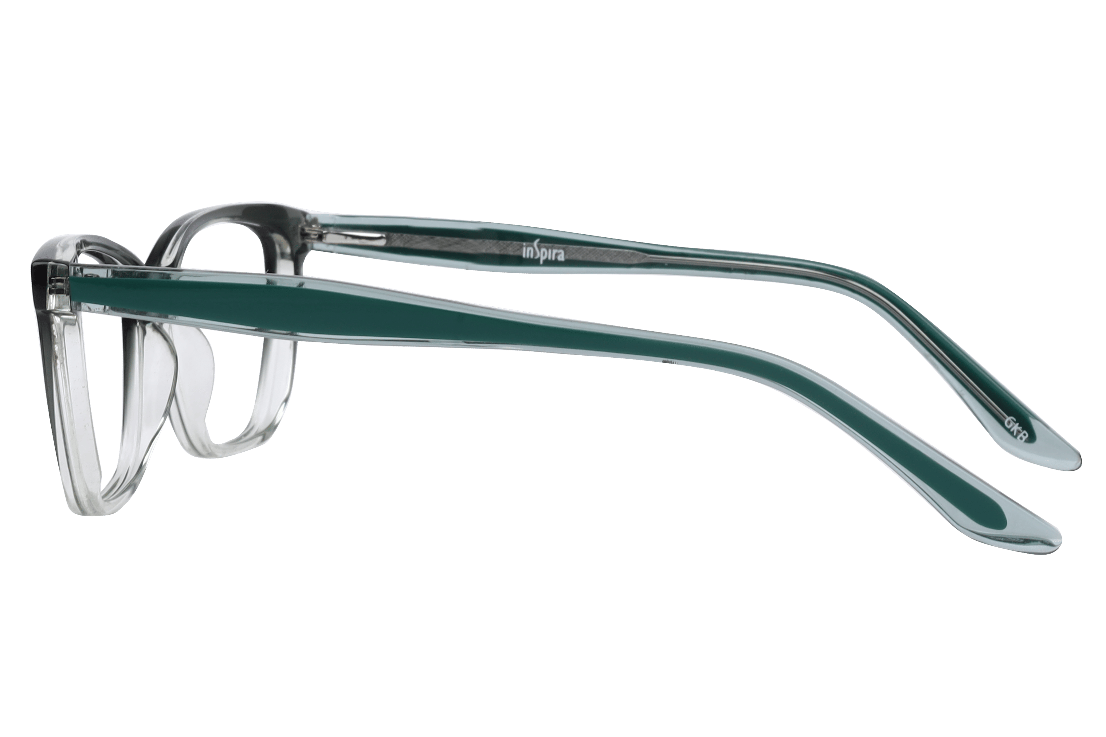 Inspira F2141 Frame Transparent Green Female Full Shell Frame — Transparent Green frame — view 3