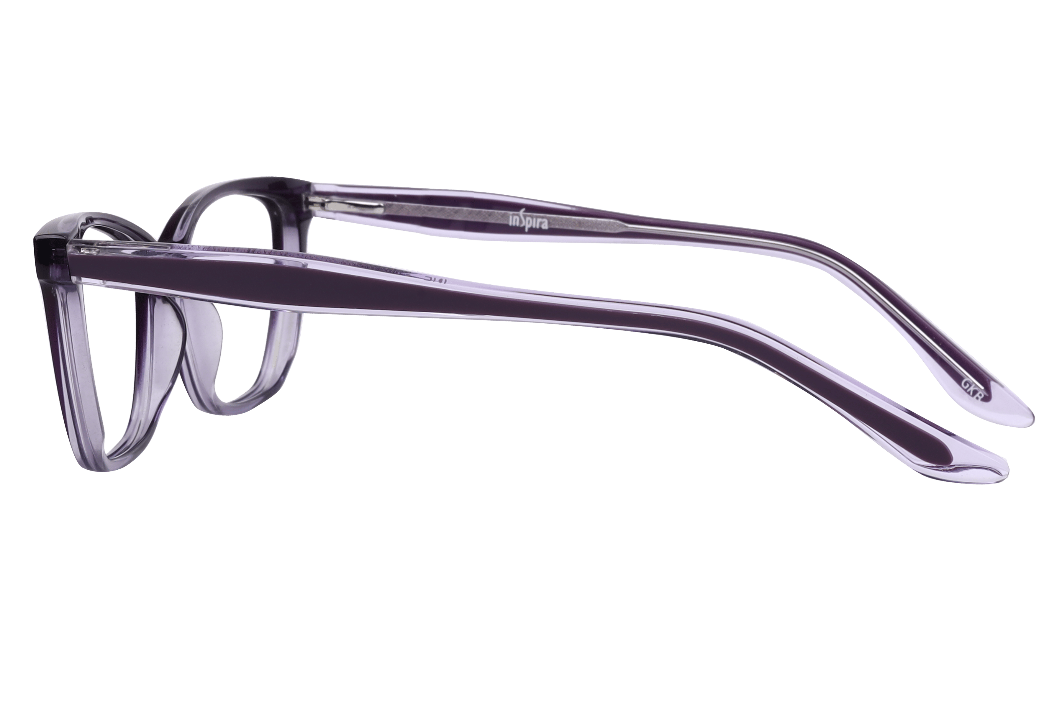 Inspira F2141 Frame Transparent Violet Female Full Shell Frame — Transparent Violet frame — view 3