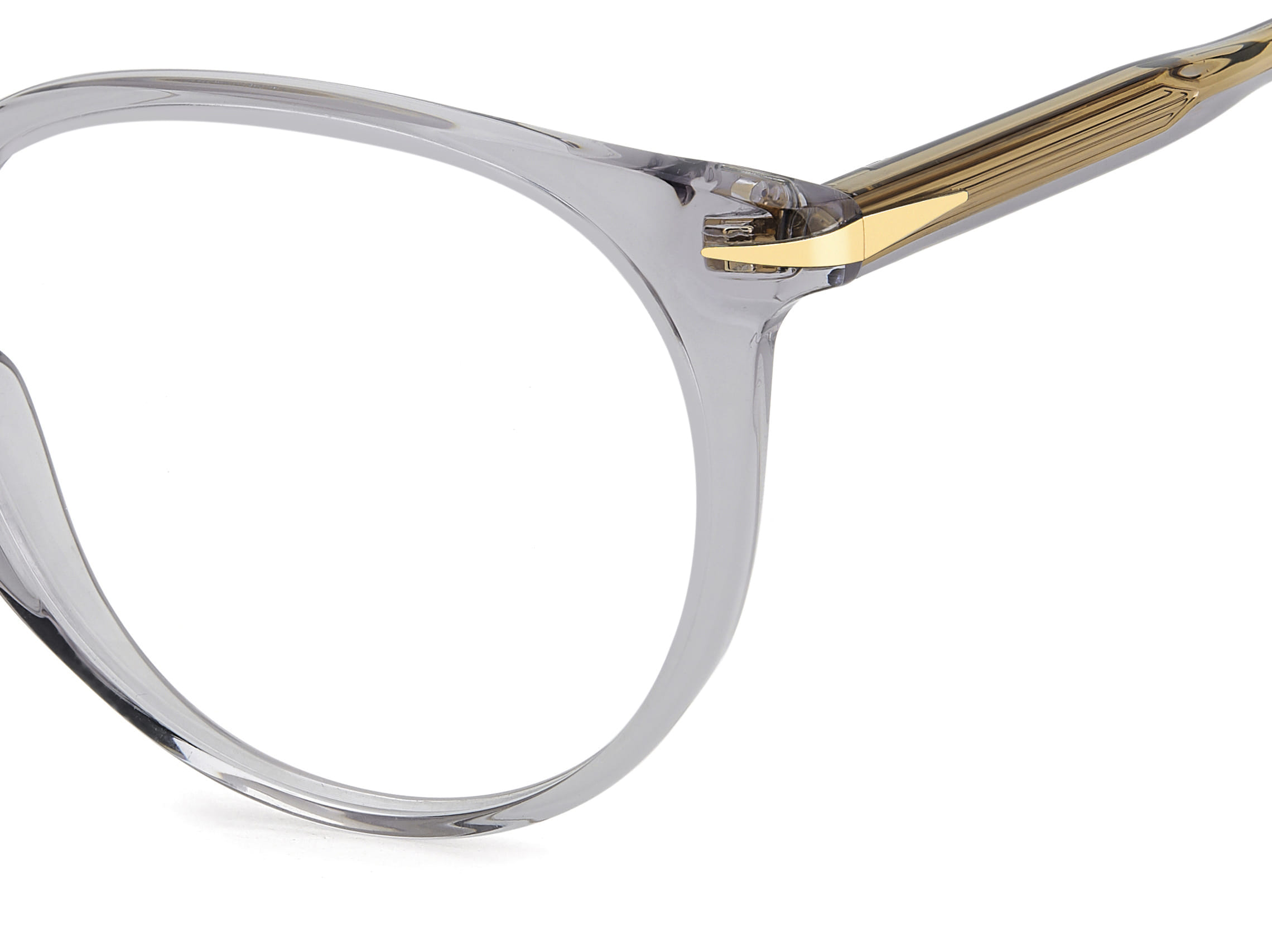 David Beckham DB 1139 Frame Transparent Grey Unisex Full She Frame — Transparent Grey frame — view 3