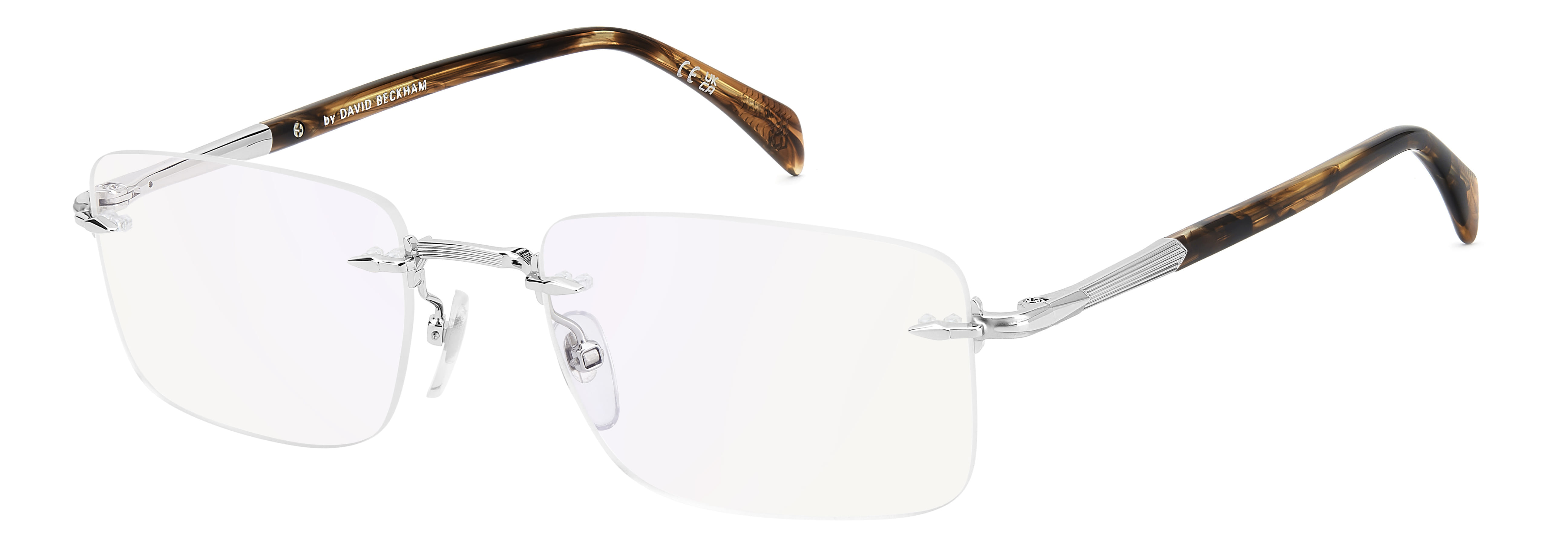 David Beckham DB 1202 Frame Silver Male RimLess Metal — Silver frame