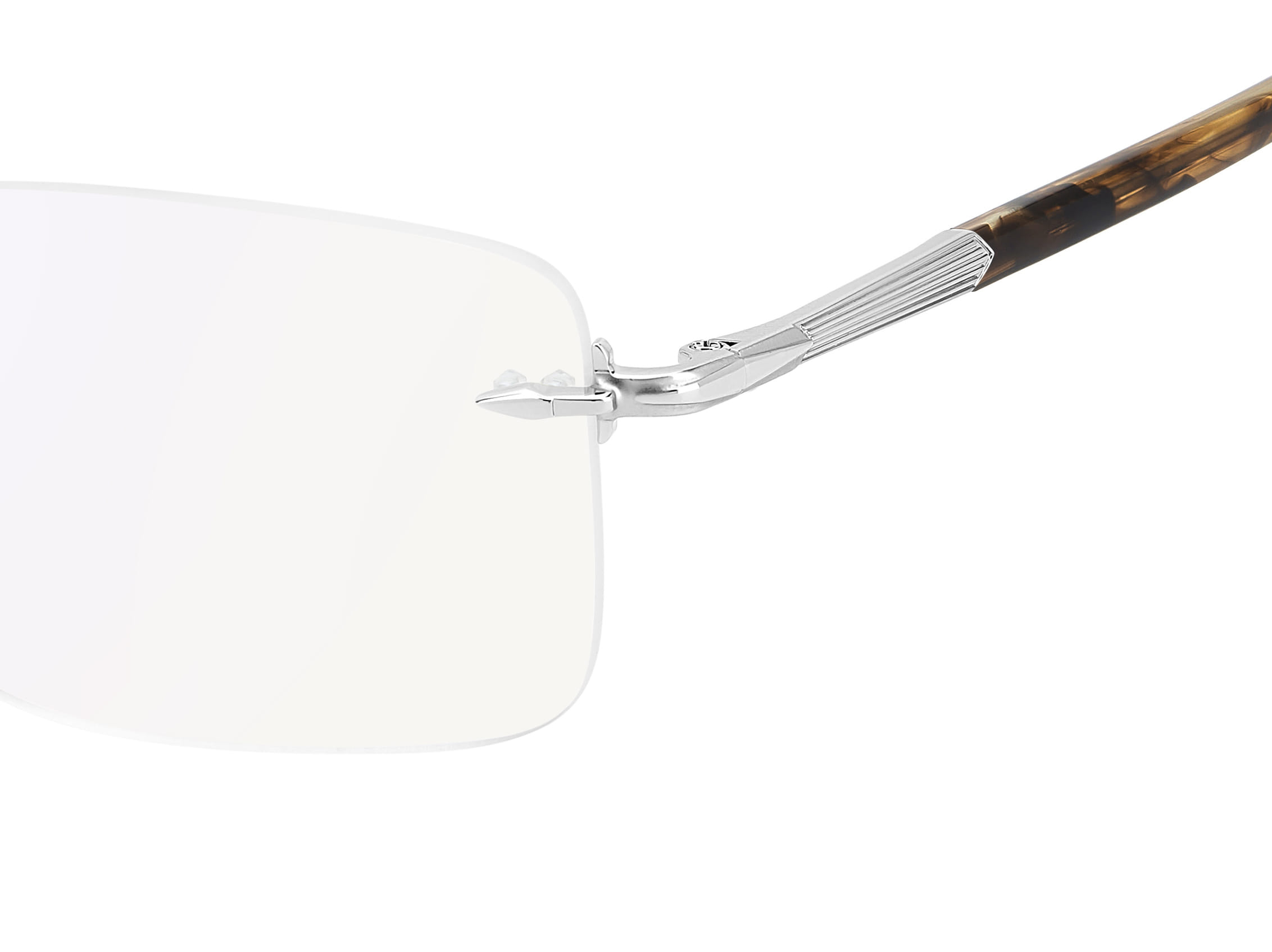 David Beckham DB 1202 Frame Silver Male RimLess Metal Frame — Silver frame — view 3