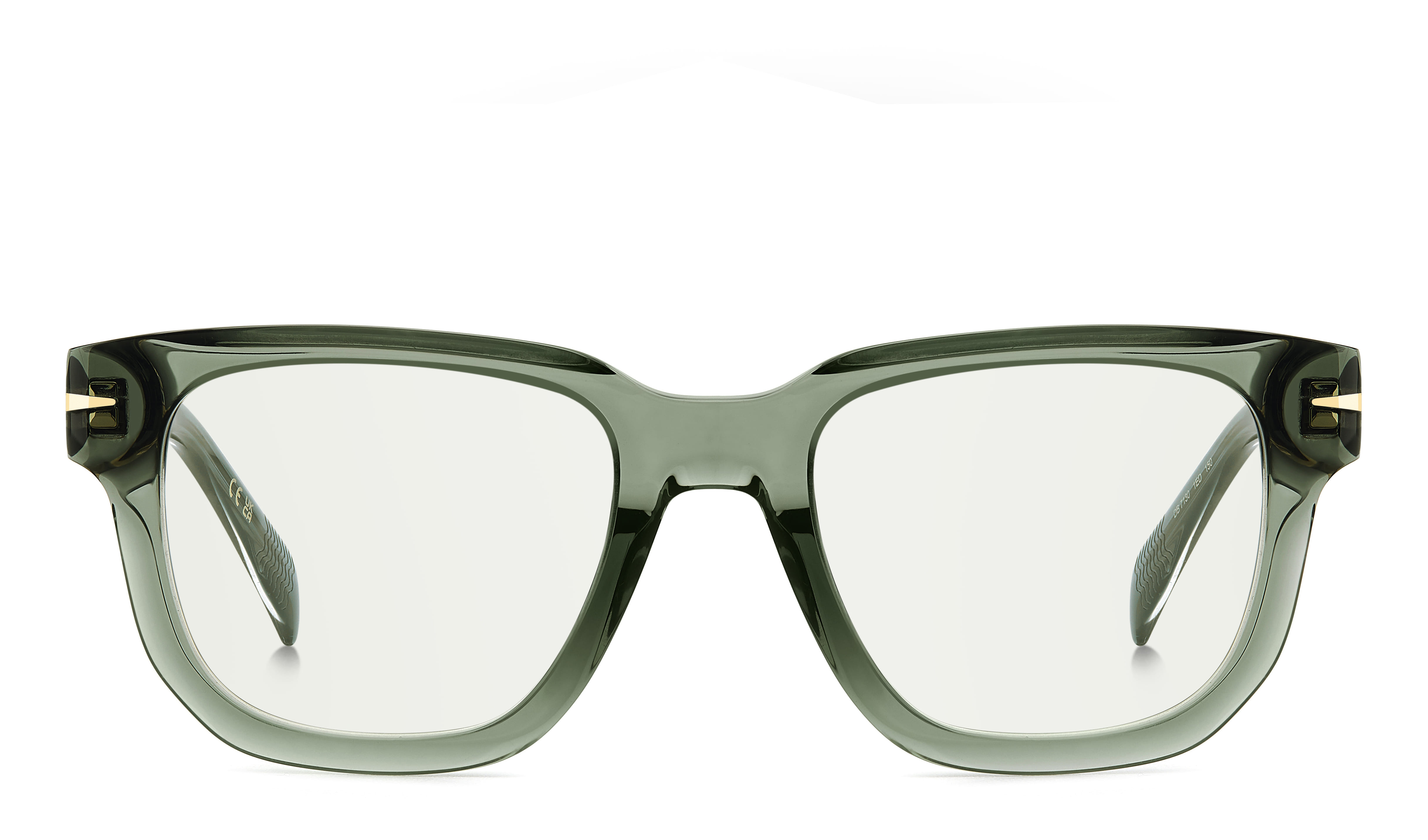 David Beckham DB 7130 Frame Transparent Green Male Full Shel Frame — Transparent Green frame — view 2