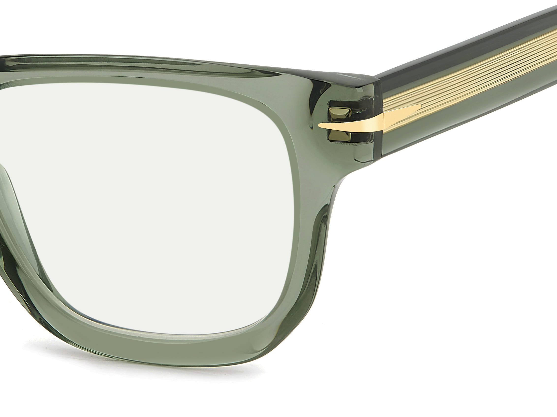 David Beckham DB 7130 Frame Transparent Green Male Full Shel Frame — Transparent Green frame — view 3