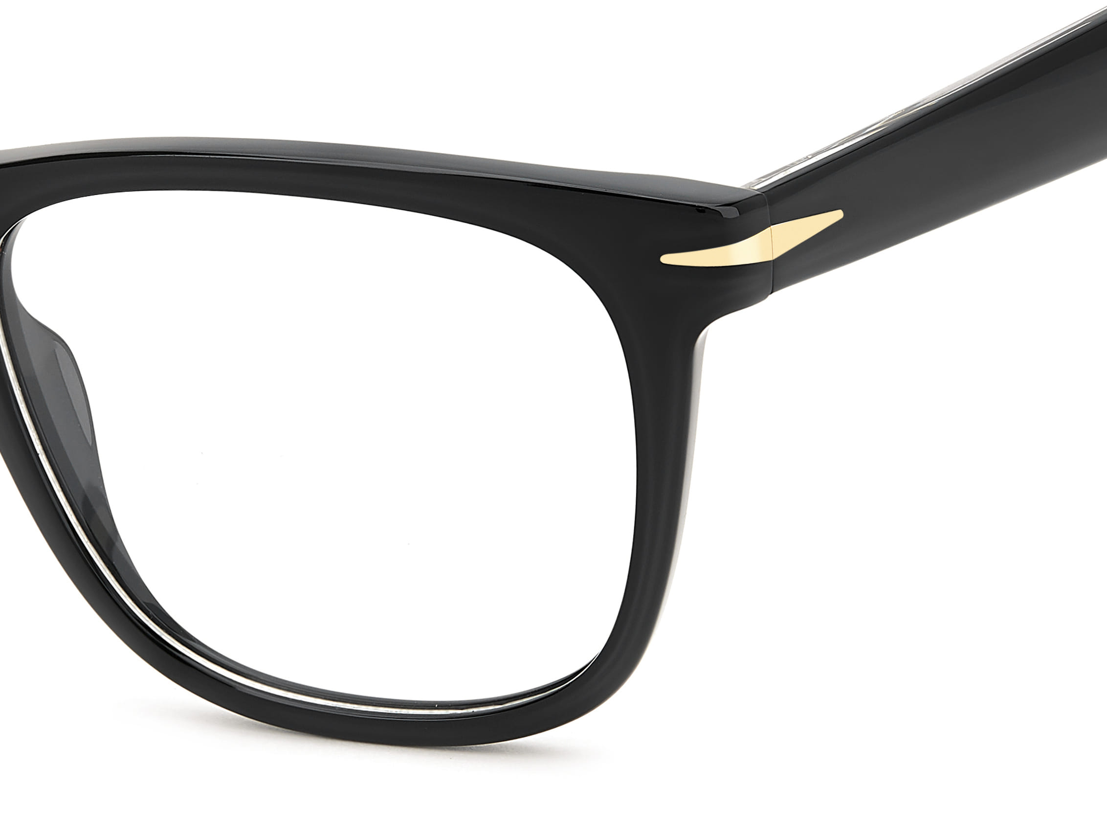 David Beckham DB 1208 Frame Black Male Full Shell Frame — Black frame — view 3