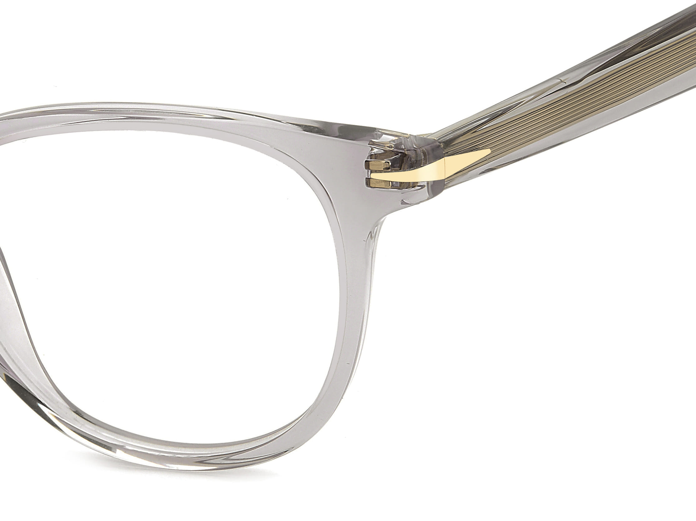 David Beckham DB 1206 Frame Transparent Grey Unisex Full She Frame — Transparent Grey frame — view 3