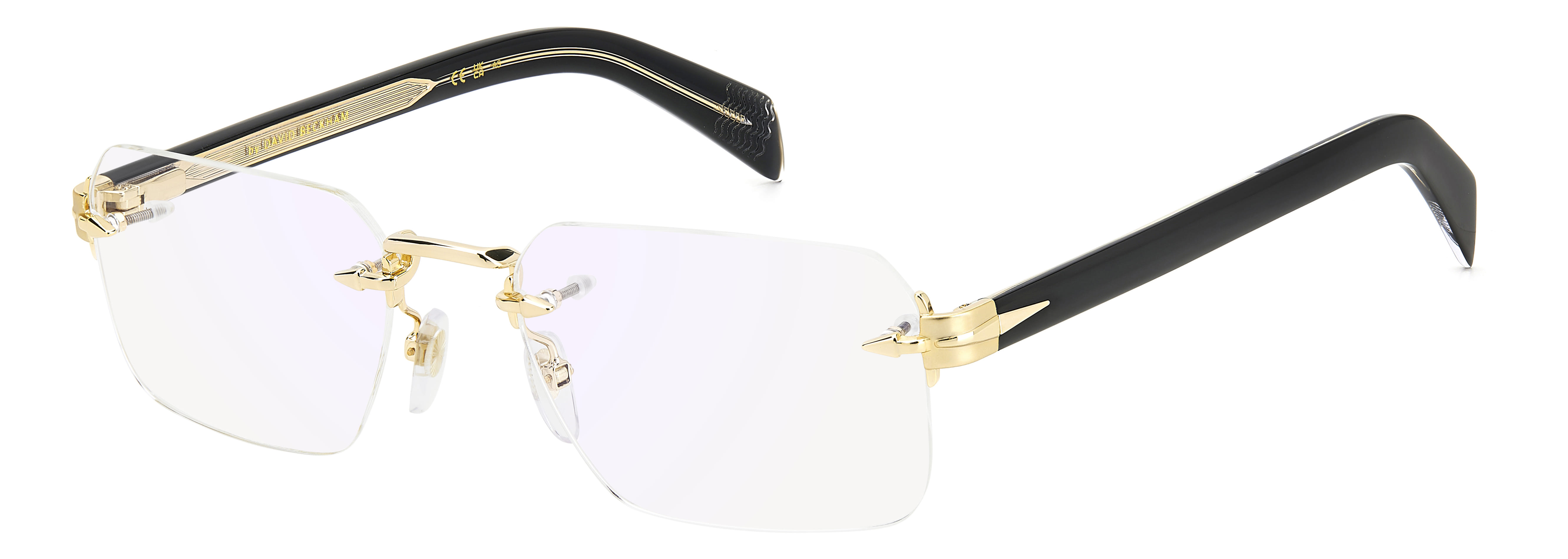 David Beckham DB 7116 Frame Gold Male RimLess Shell — Gold frame