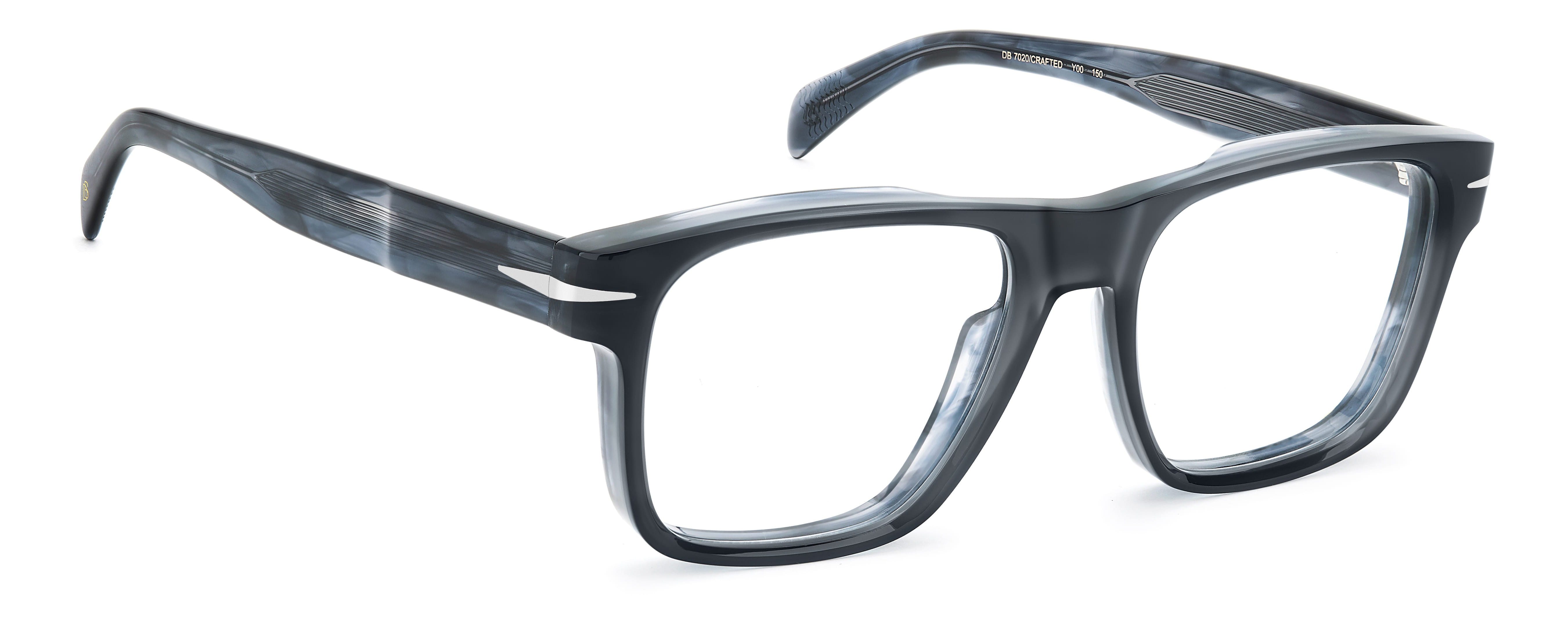 David Beckham DB 7020/CRAFTED Frame Blue Male Full Shell Frame — Blue frame — view 2