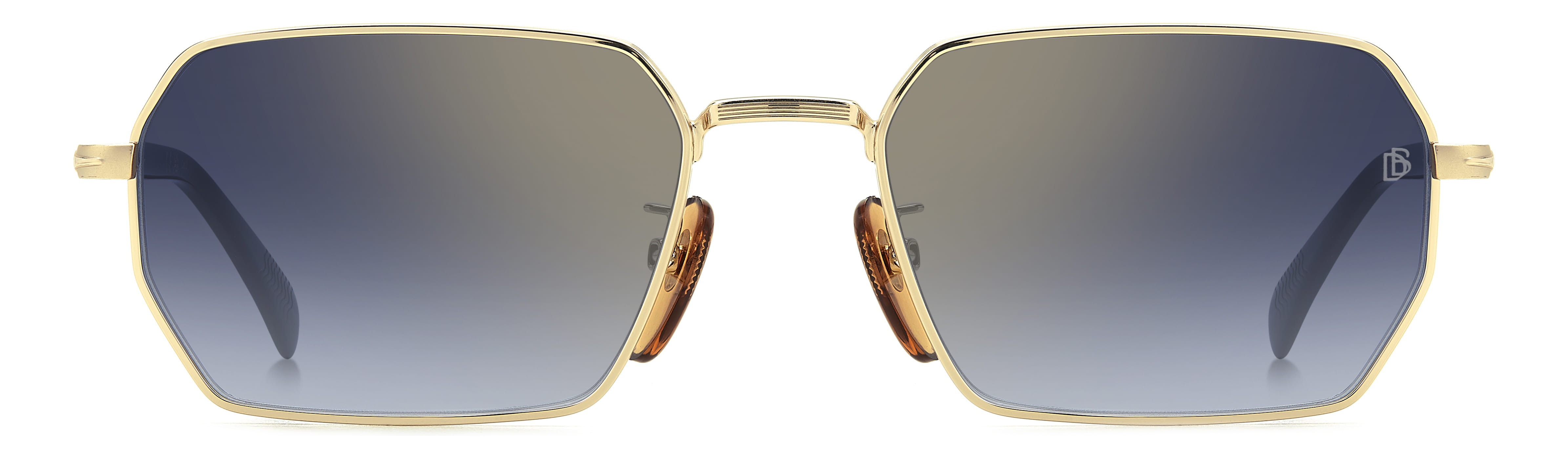David Beckham DB 1174/S Sunglass Gold Unisex Full Metal Sunglass — Gold frame — view 2