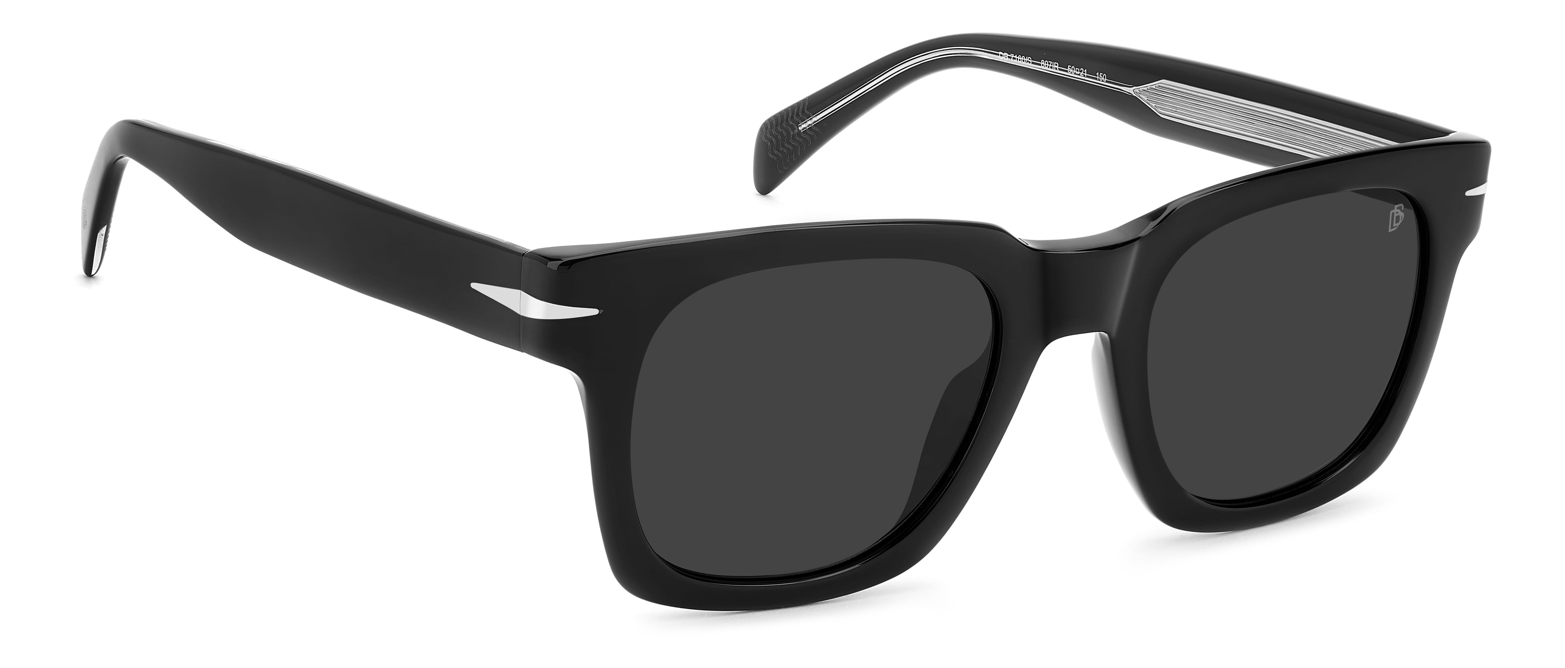 DAVID BECKHAM DB 7160/S 807IR CAT.3 DB 7160/S Sunglass Black Sunglass — Black frame — view 2