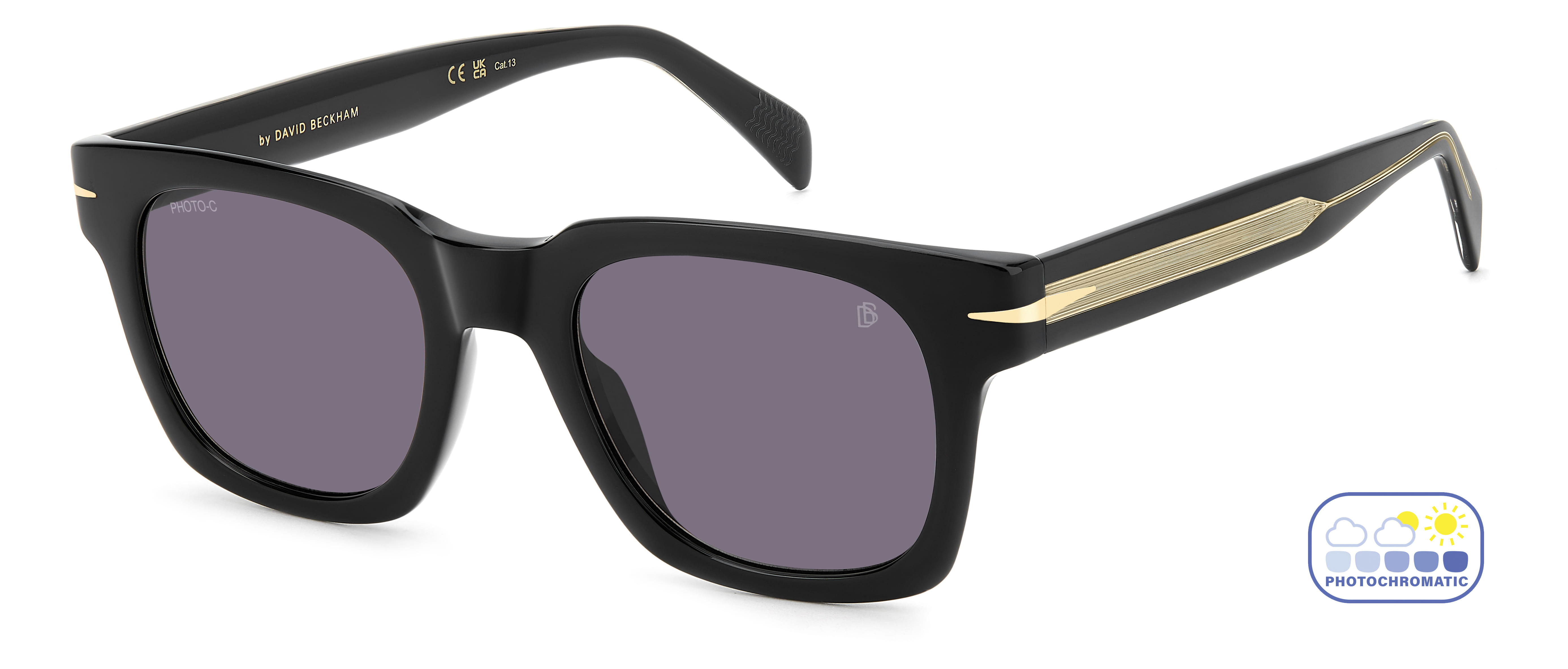 DAVID BECKHAM DB 7160/S 807KE PHOTO-C LENSES CAT.13 DB 7160/ Sunglass — Black frame — view 2