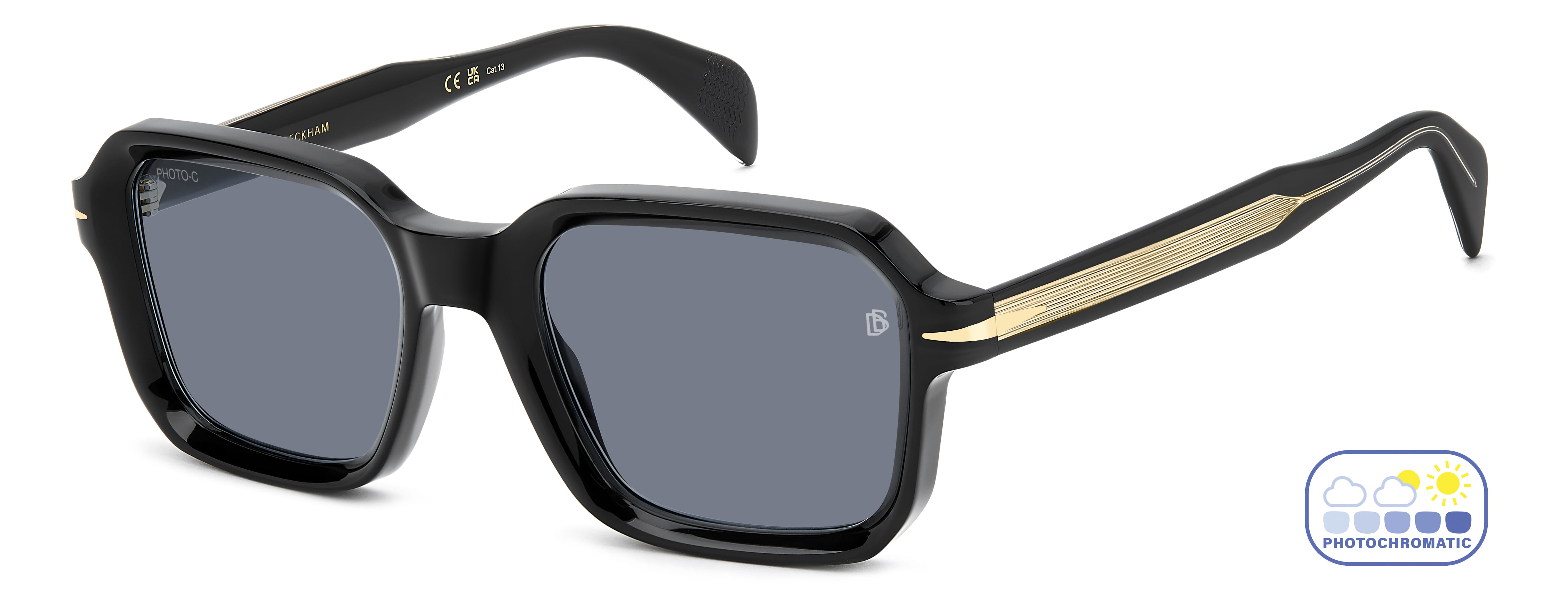 DAVID BECKHAM DB 7147/S 807QZ PHOTO-C LENSES CAT.13 DB 7147/ Sunglass — Black frame — view 2