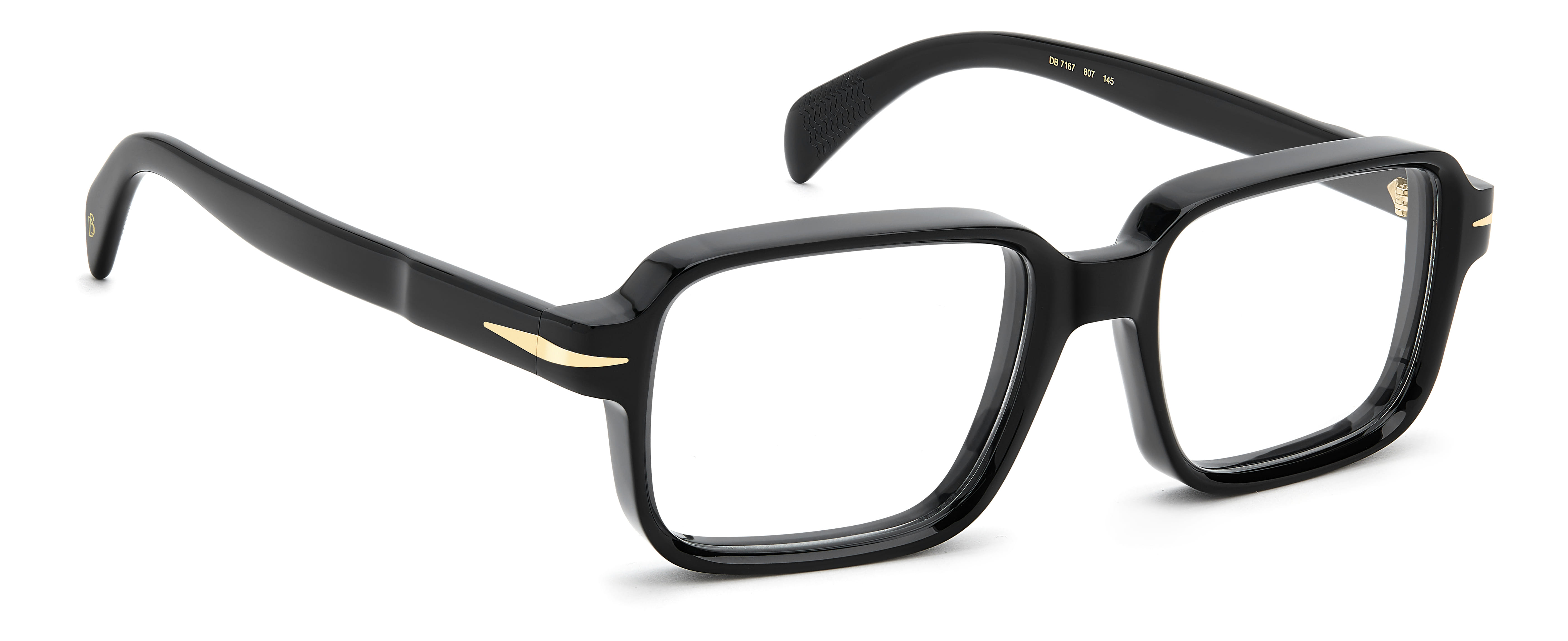 DAVID BECKHAM DB 7167 807 DB 7167 Frame Black Male Full Shel Frame — Black frame — view 2
