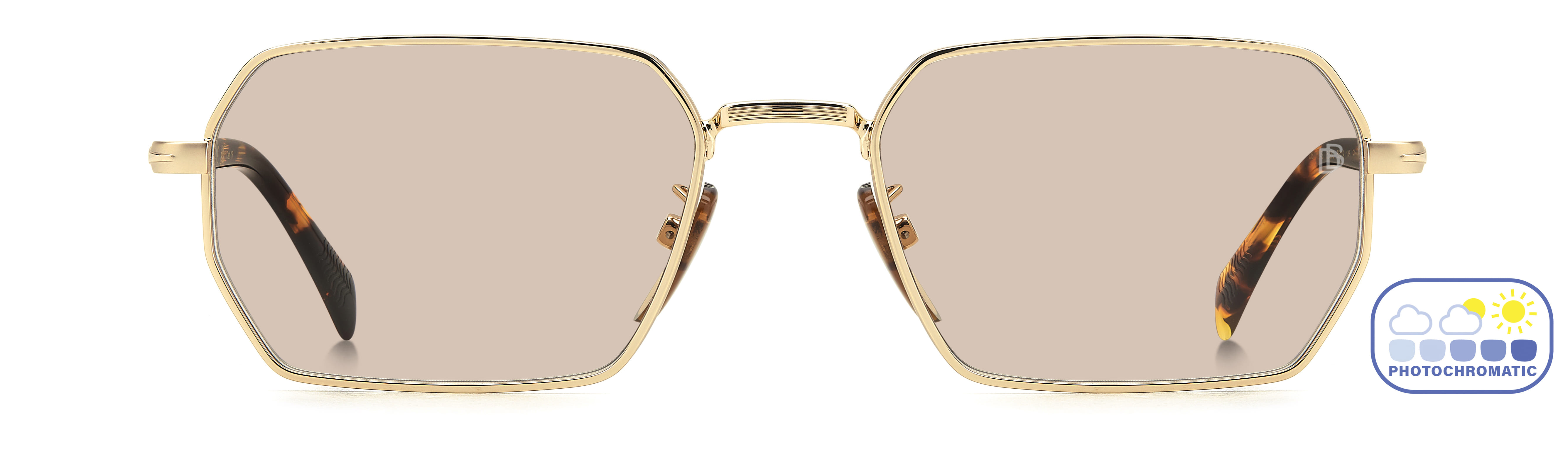 David Beckham DB 1174/S Sunglass Gold Unisex Full Metal Sunglass — Gold frame