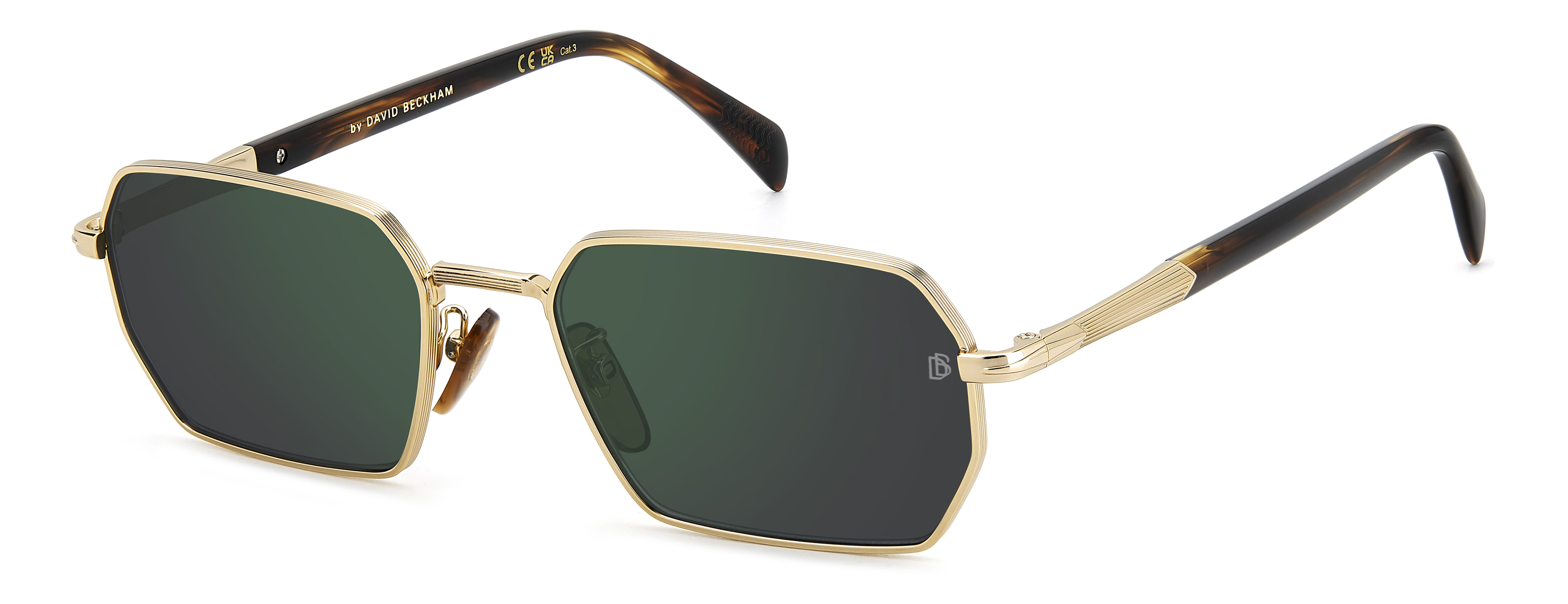 David Beckham DB 1174/S Sunglass Gold Unisex Full Metal Sunglass — Gold frame — alternate view