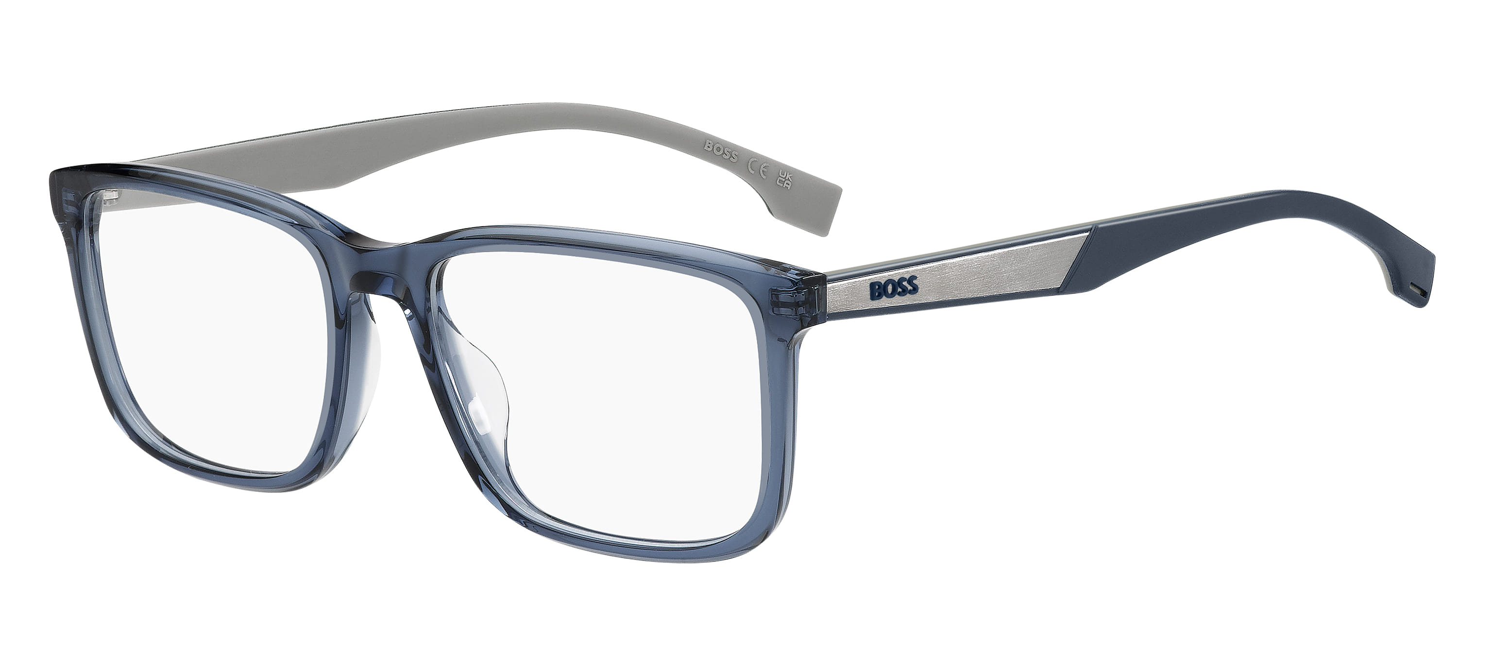 Hugo Boss BOSS 1827/G Frame Transparent Blue Male Full Rubbe — Transparent Blue frame
