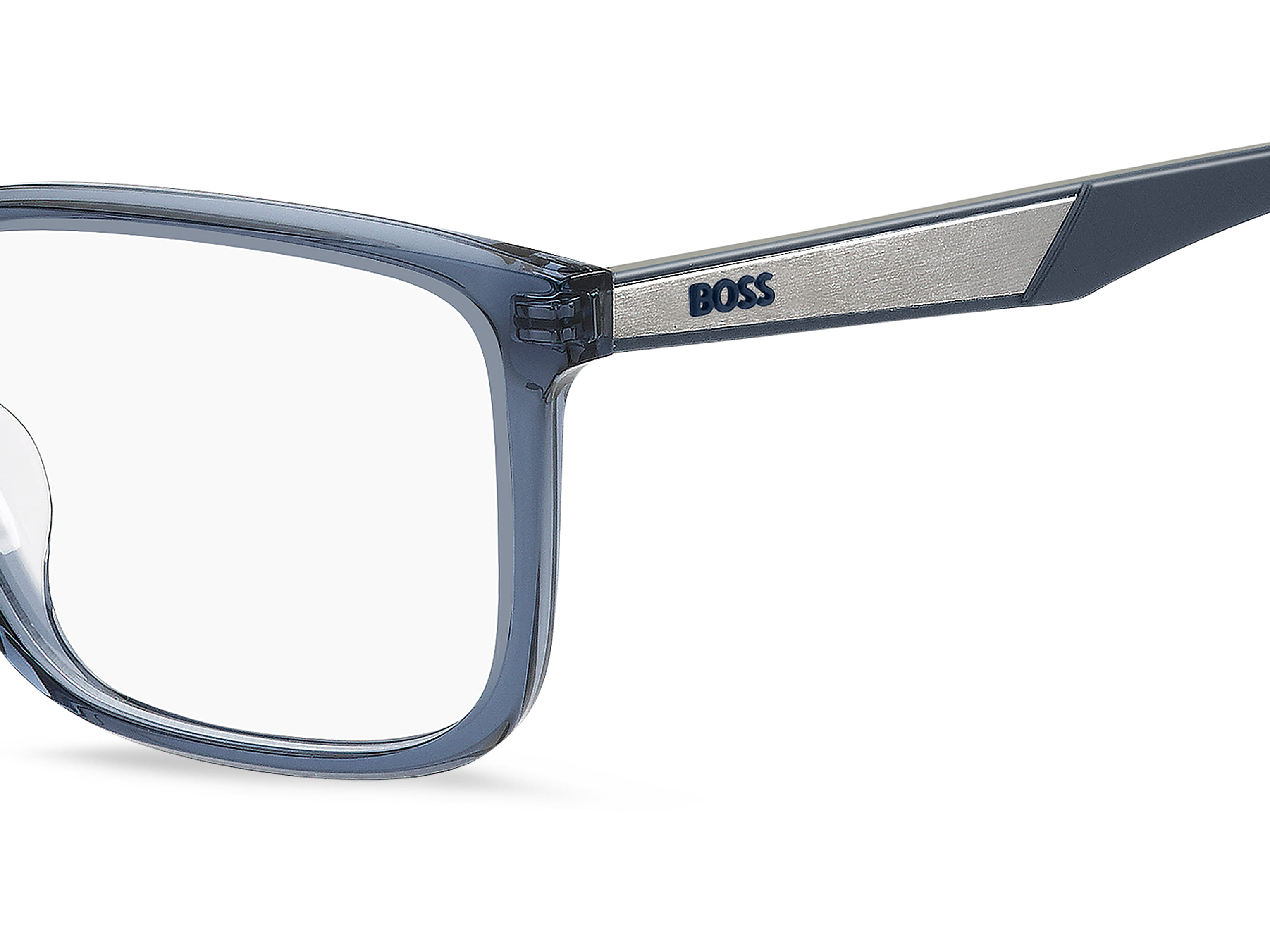 Hugo Boss BOSS 1827/G Frame Transparent Blue Male Full Rubbe Frame — Transparent Blue frame — view 3