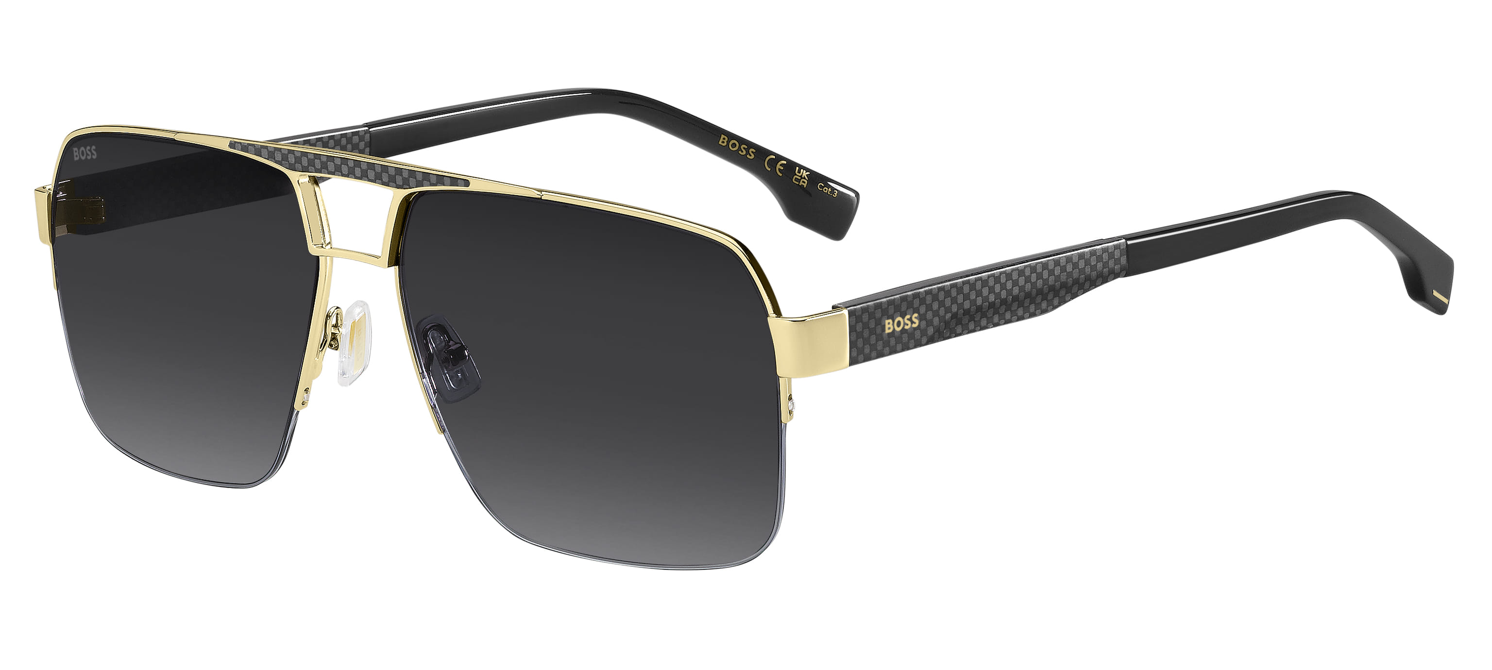 Hugo Boss BOSS 1767/S Sunglass Gold Male Supra Carbon Fiber — Gold frame