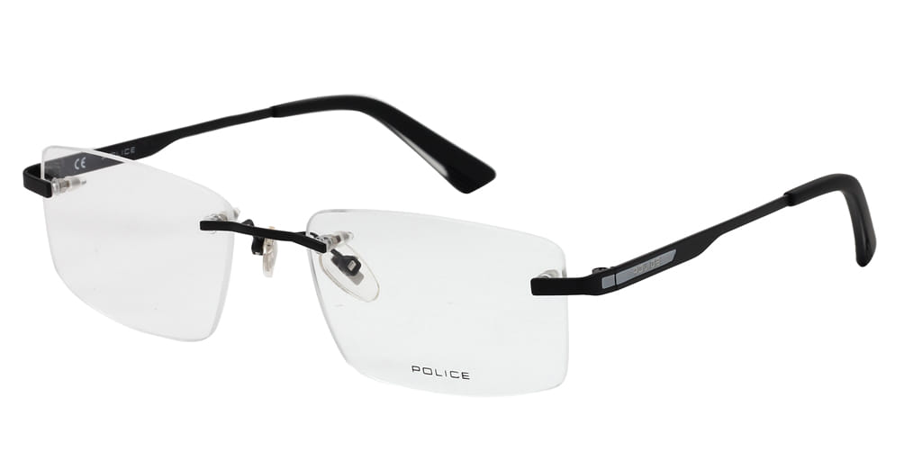 Police VPL906K Frame Black Male RimLess Metal — Black frame