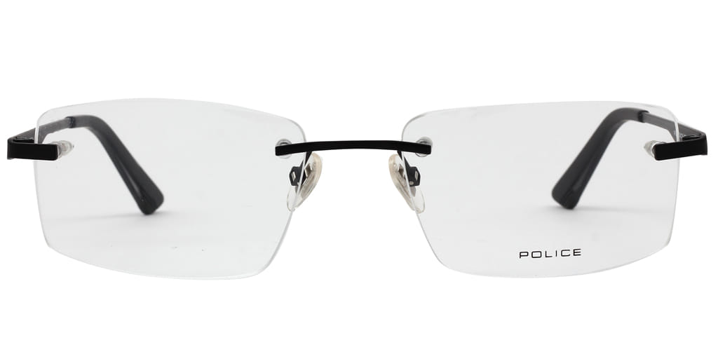 Police VPL906K Frame Black Male RimLess Metal Frame — Black frame — view 3