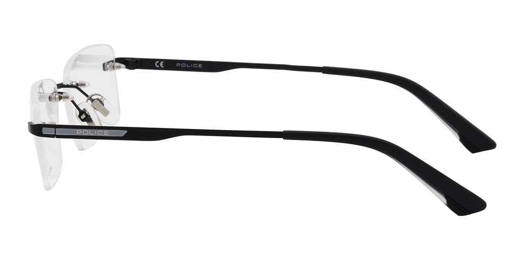 Police VPL906K Frame Black Male RimLess Metal Frame — Black frame — view 4