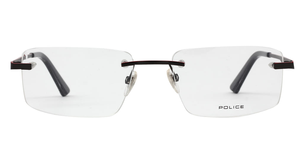 Police VPL906K Frame Grey Male RimLess Metal Frame — Grey frame — view 3