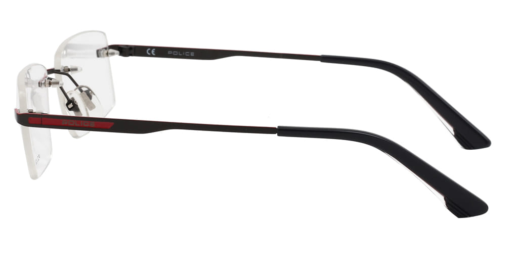 Police VPL906K Frame Grey Male RimLess Metal Frame — Grey frame — view 4