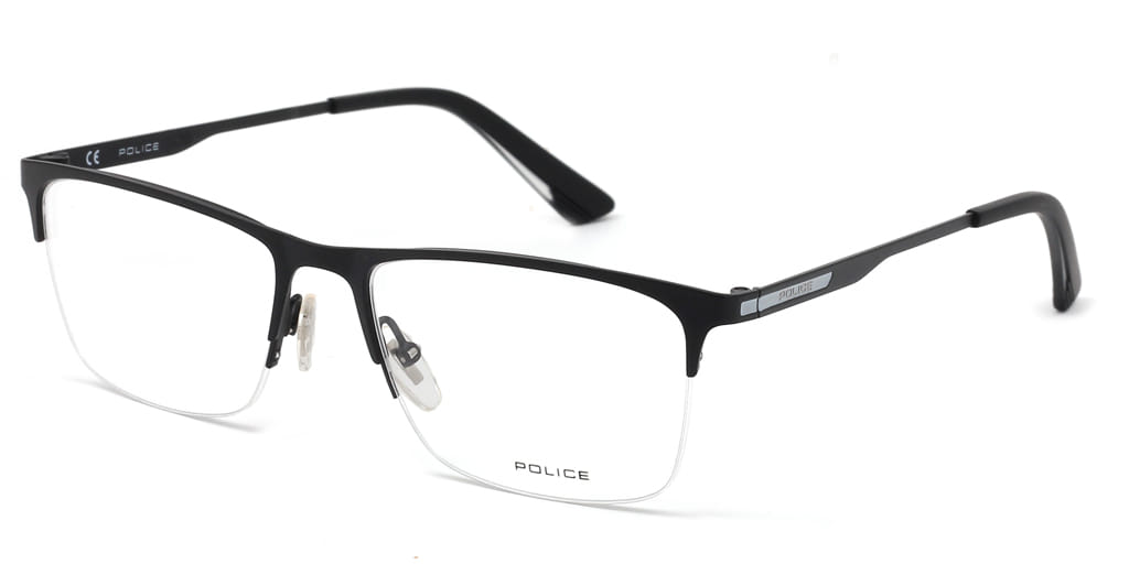 Police VPL905K Frame Black Male Supra Metal — Grey frame