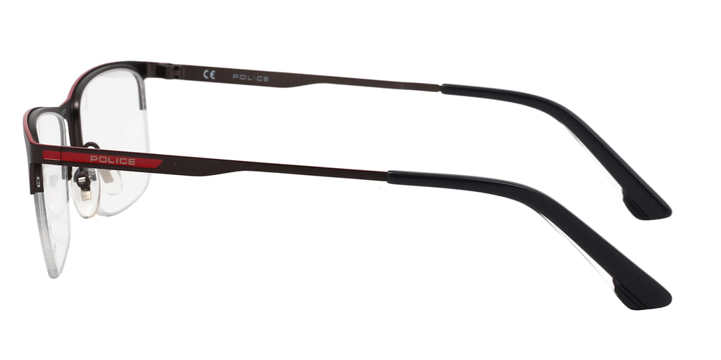 Police VPL905K Frame Grey Male Supra Metal Frame — Grey frame — view 4