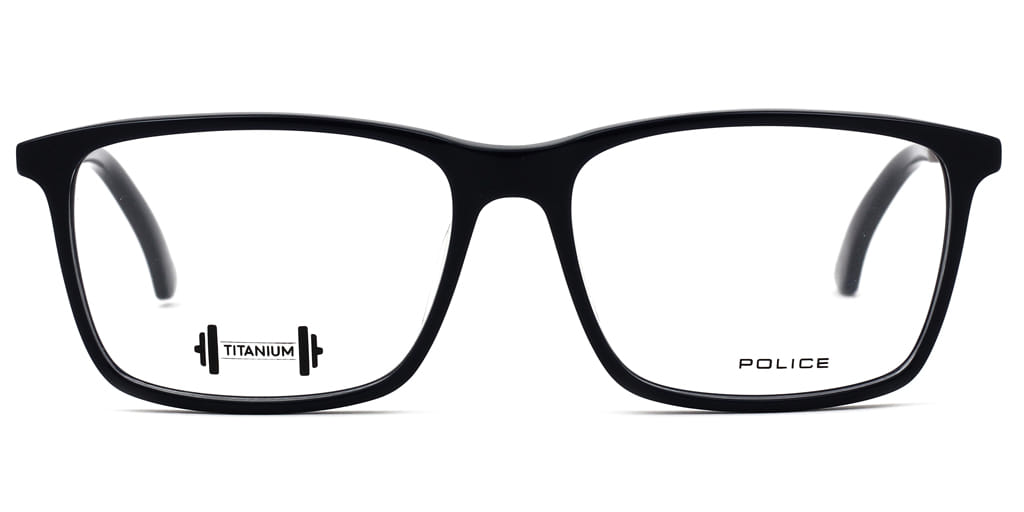 Police VPL683K Frame Blue Male Full Titanium Frame — Blue frame — view 3
