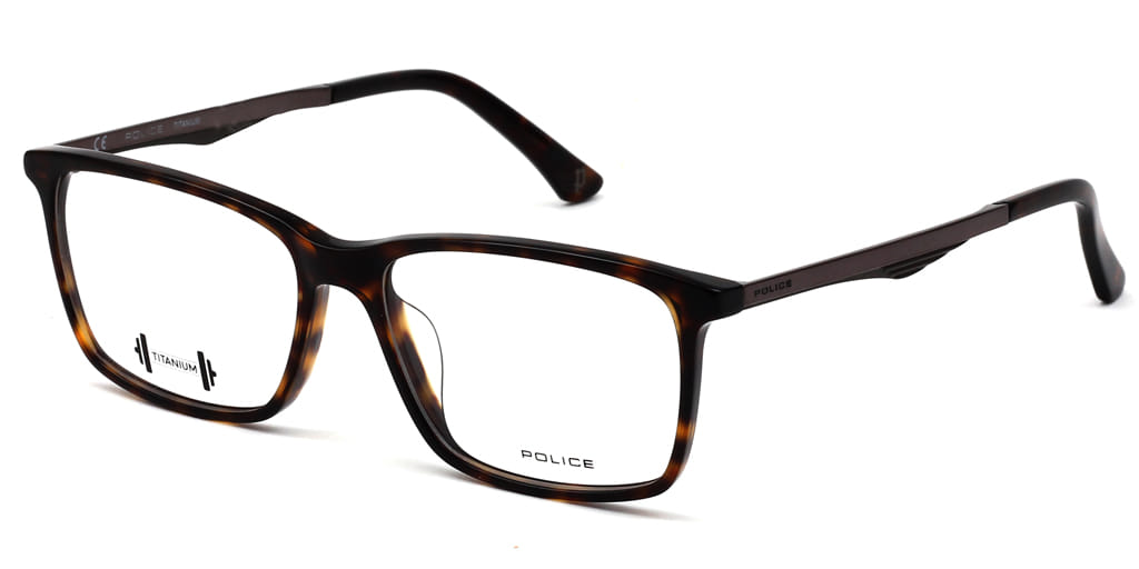 Police VPL683K Frame Brown Male Full Titanium — Brown frame