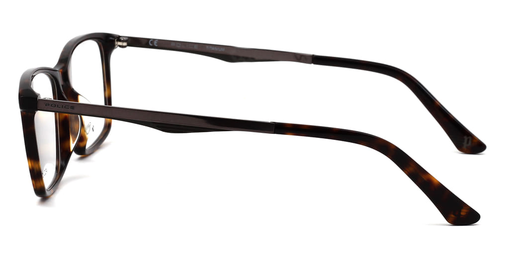 Police VPL683K Frame Brown Male Full Titanium Frame — Brown frame — view 4