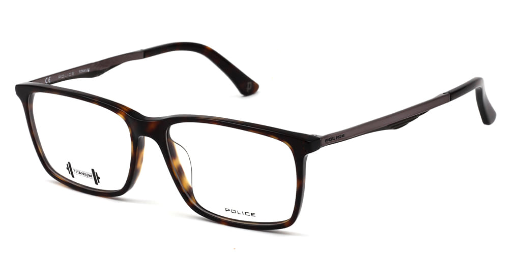Police VPL683K Frame Brown Male Full Titanium — Brown frame