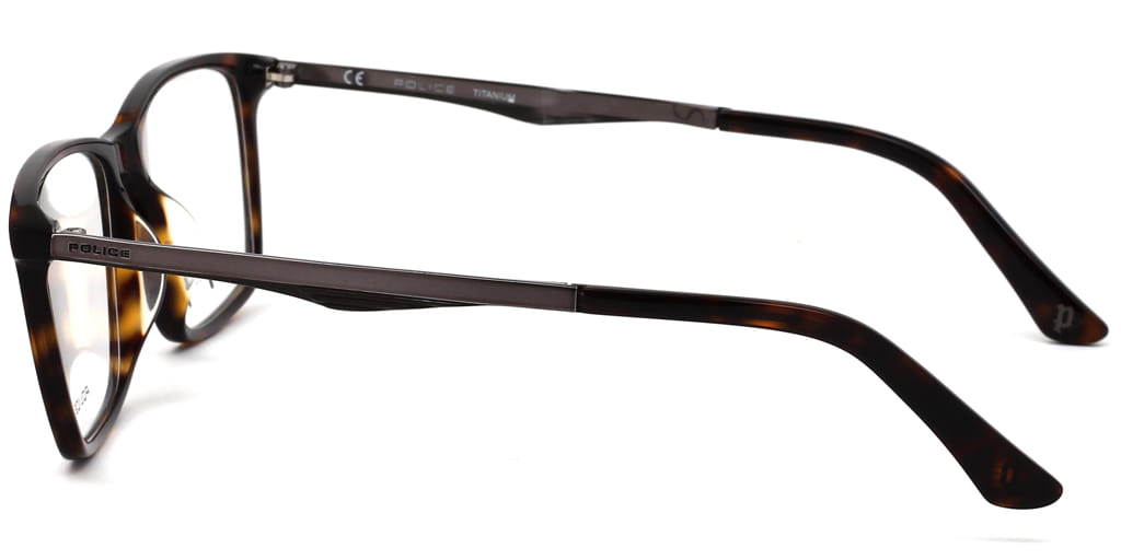 Police VPL683K Frame Brown Male Full Titanium Frame — Brown frame — view 4