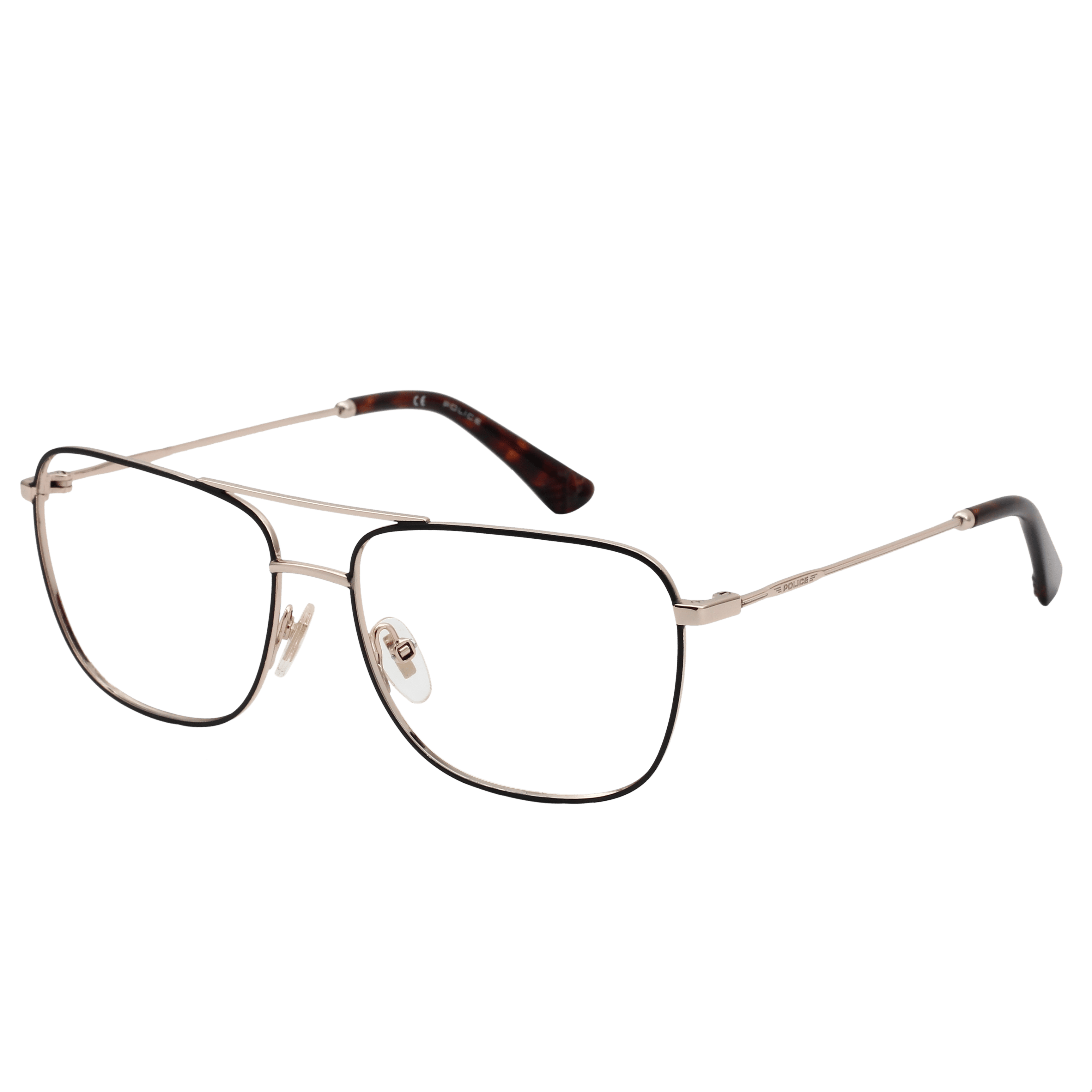Police VPL766K Frame Brown Male Full Stainless Steel — Brown frame
