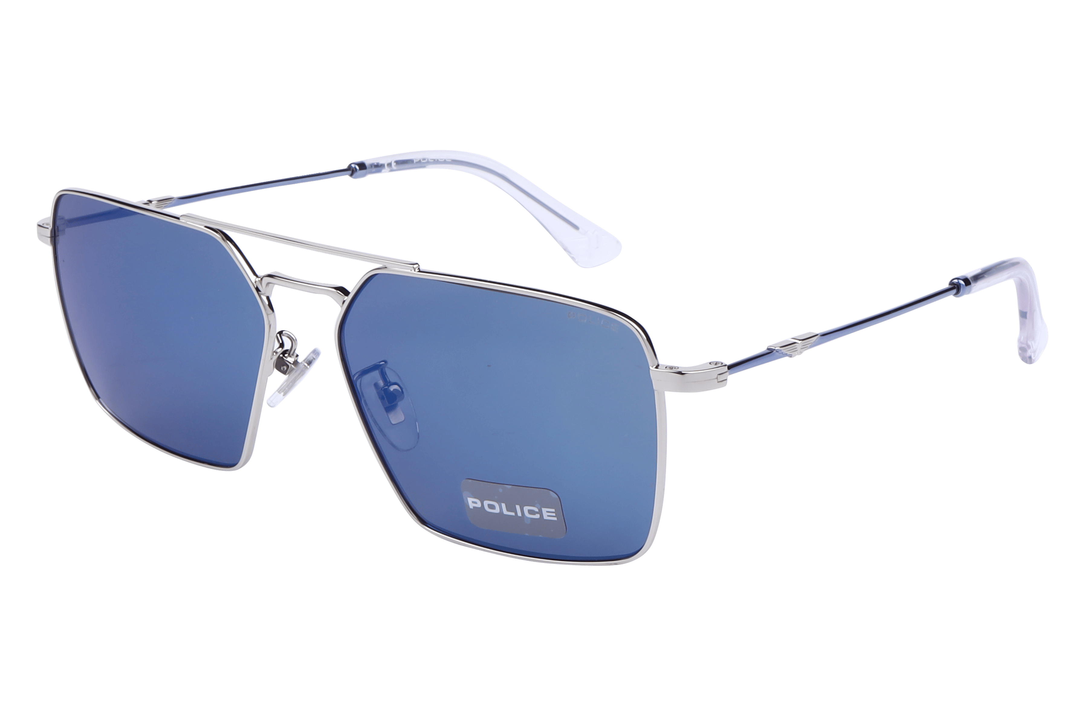 Police SPLL07K Sunglass Silver Male Full Metal — Silver frame