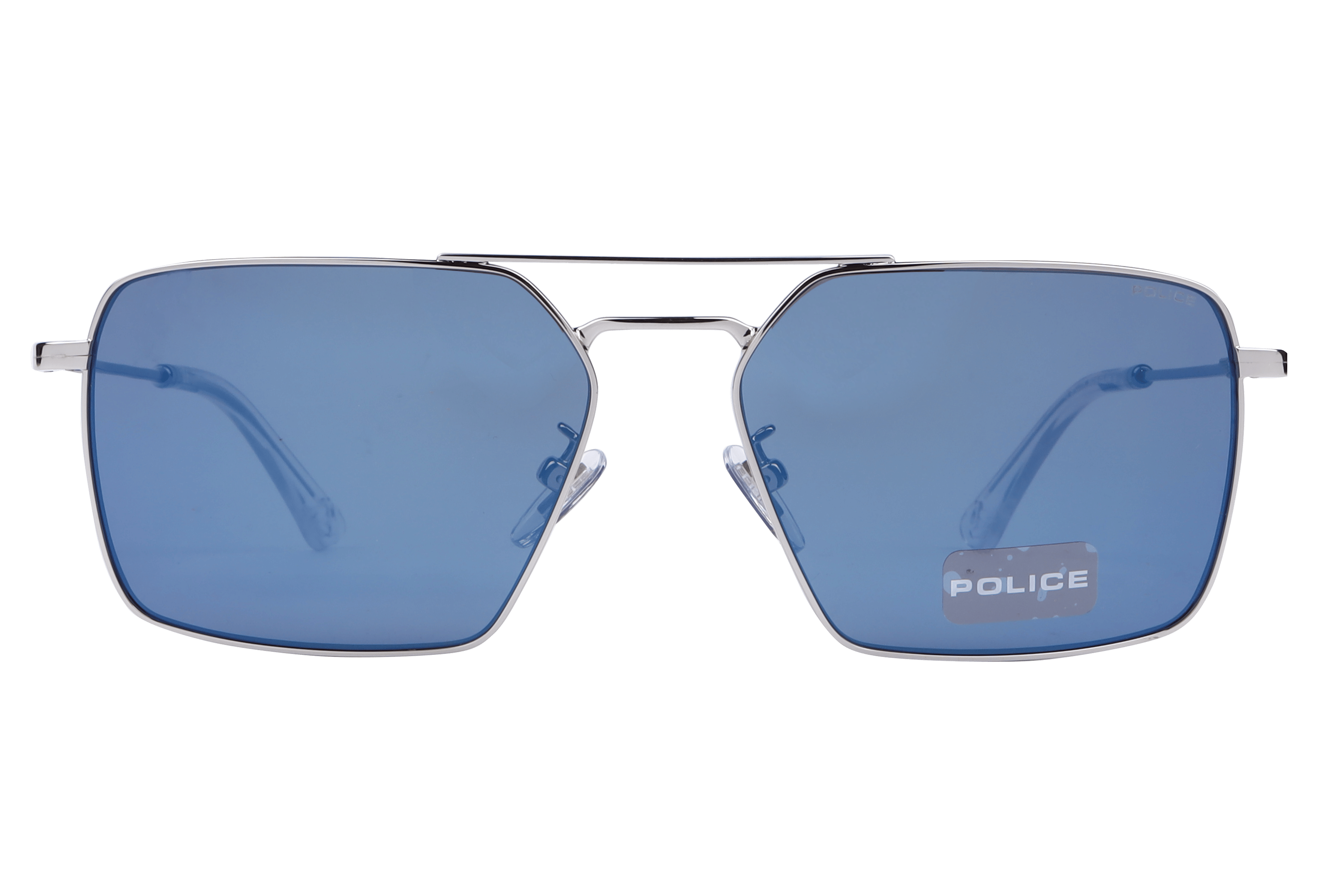 Police SPLL07K Sunglass Silver Male Full Metal Sunglass — Silver frame — view 2