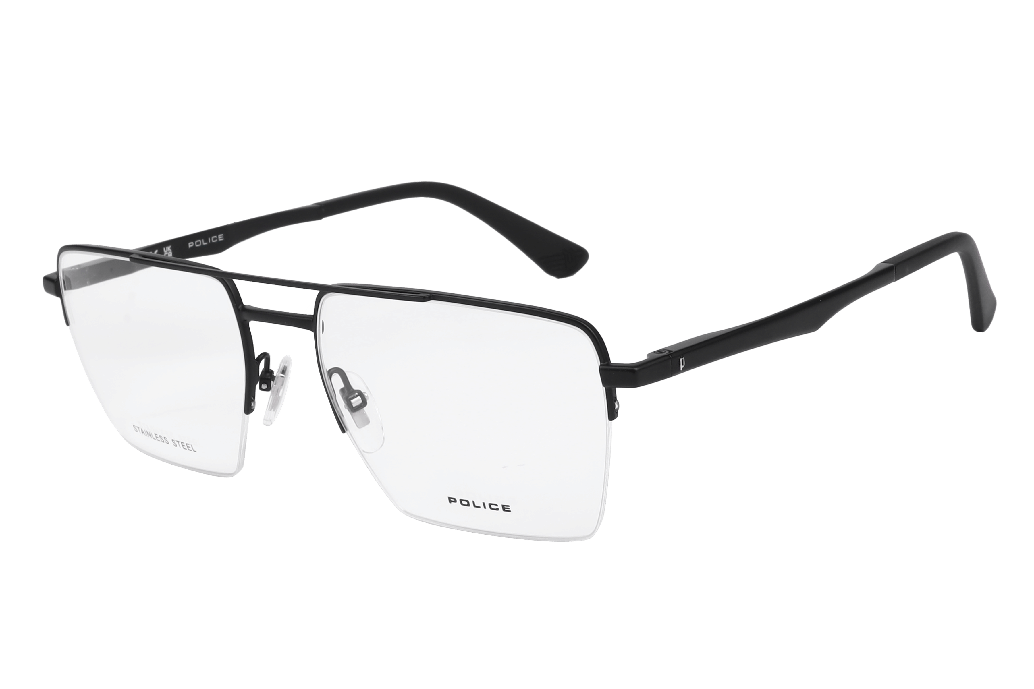 Police VPLG71K Frame Matt Black Male Supra Metal — Matt Black frame